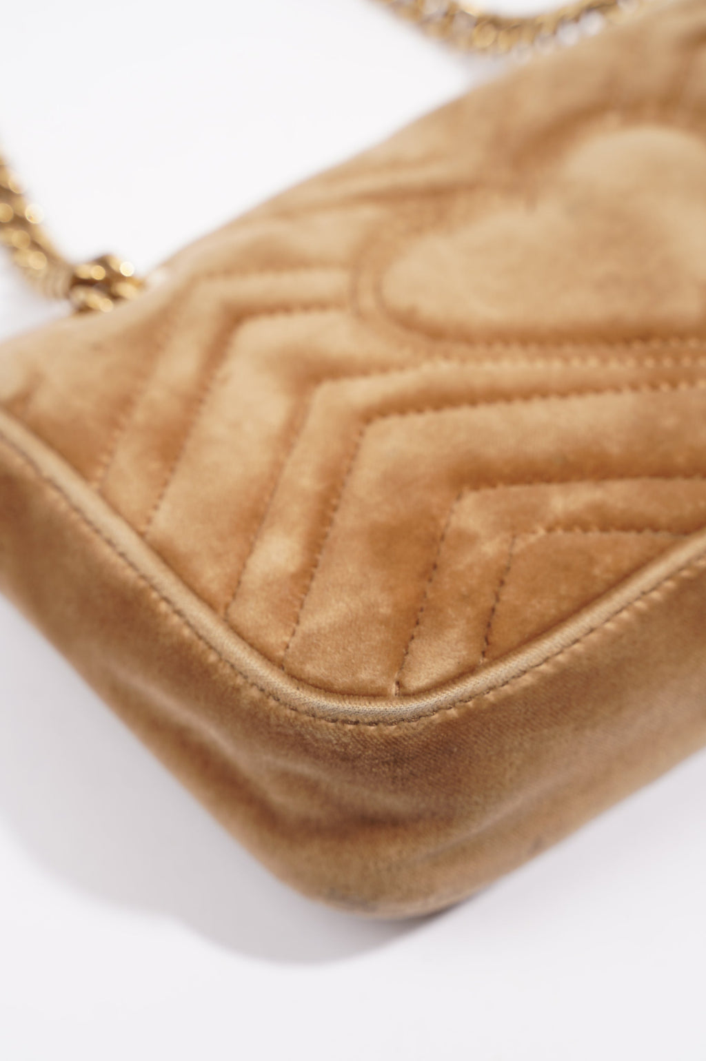Gucci Womens GG Marmont Flap Bag Caramel Small