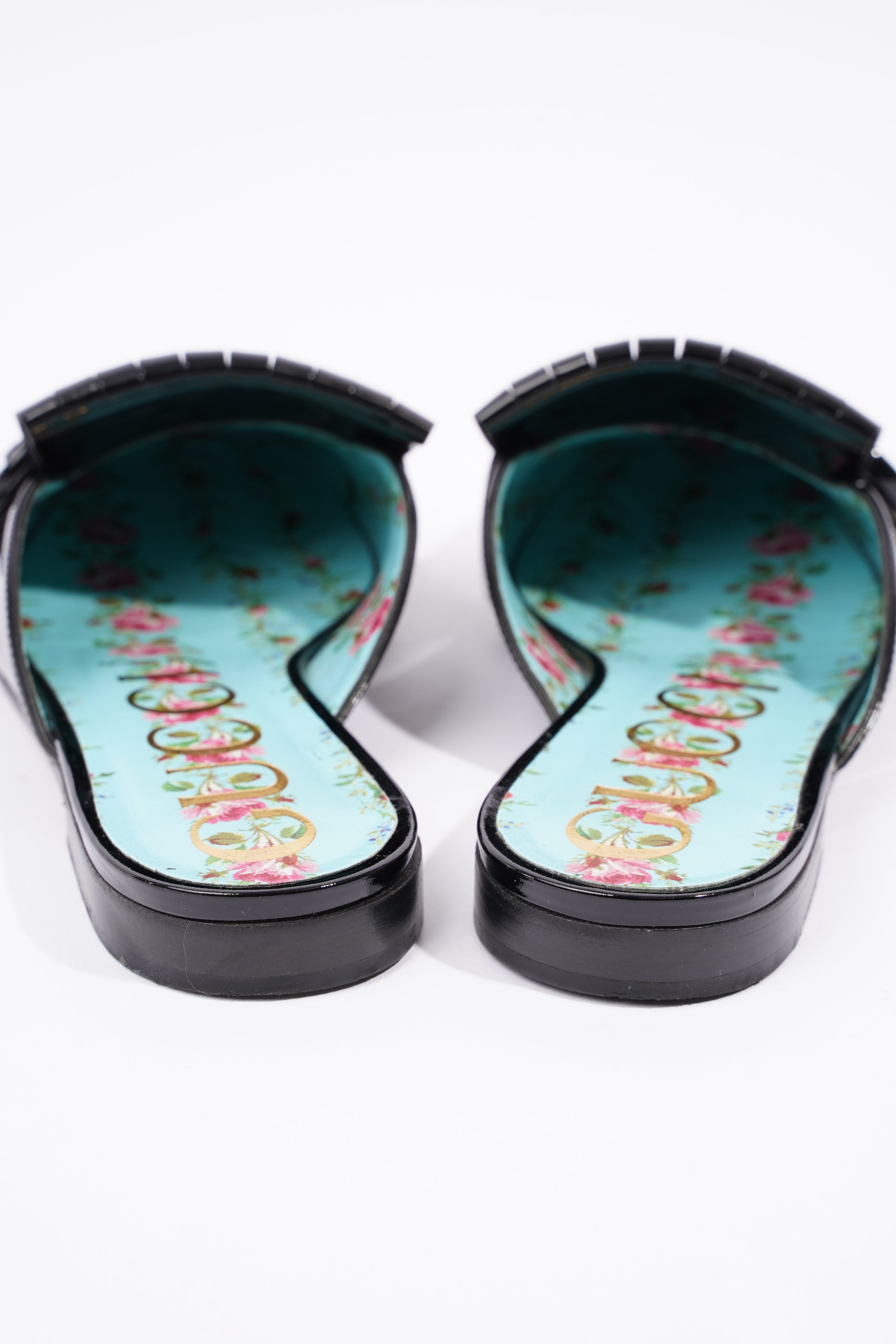 Gucci Womens Vernis Leather Sandal Black EU 37.5 / UK 4.5