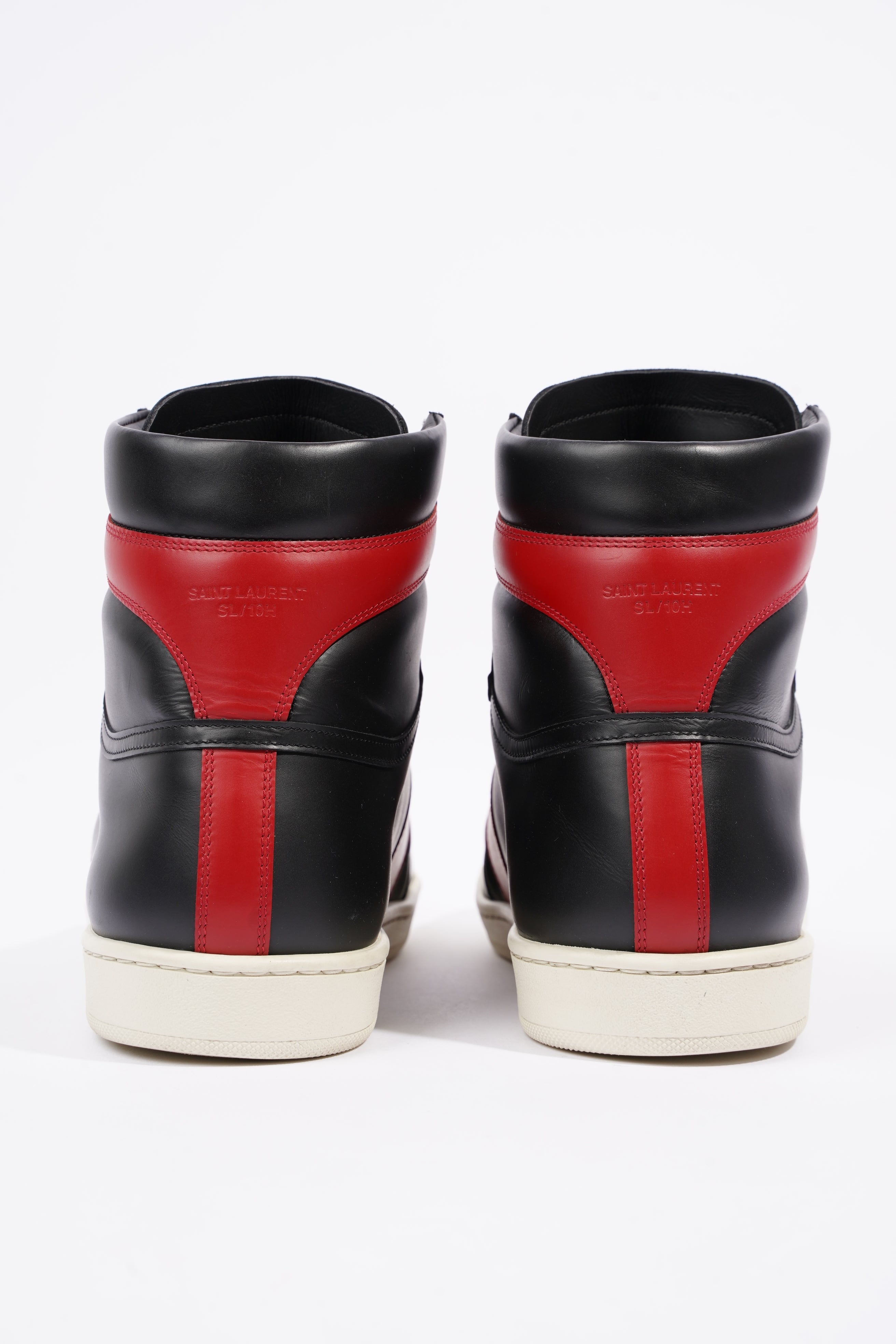 Saint Laurent Mens YSL10 High Sneaker Black / Red EU 44 / UK 10
