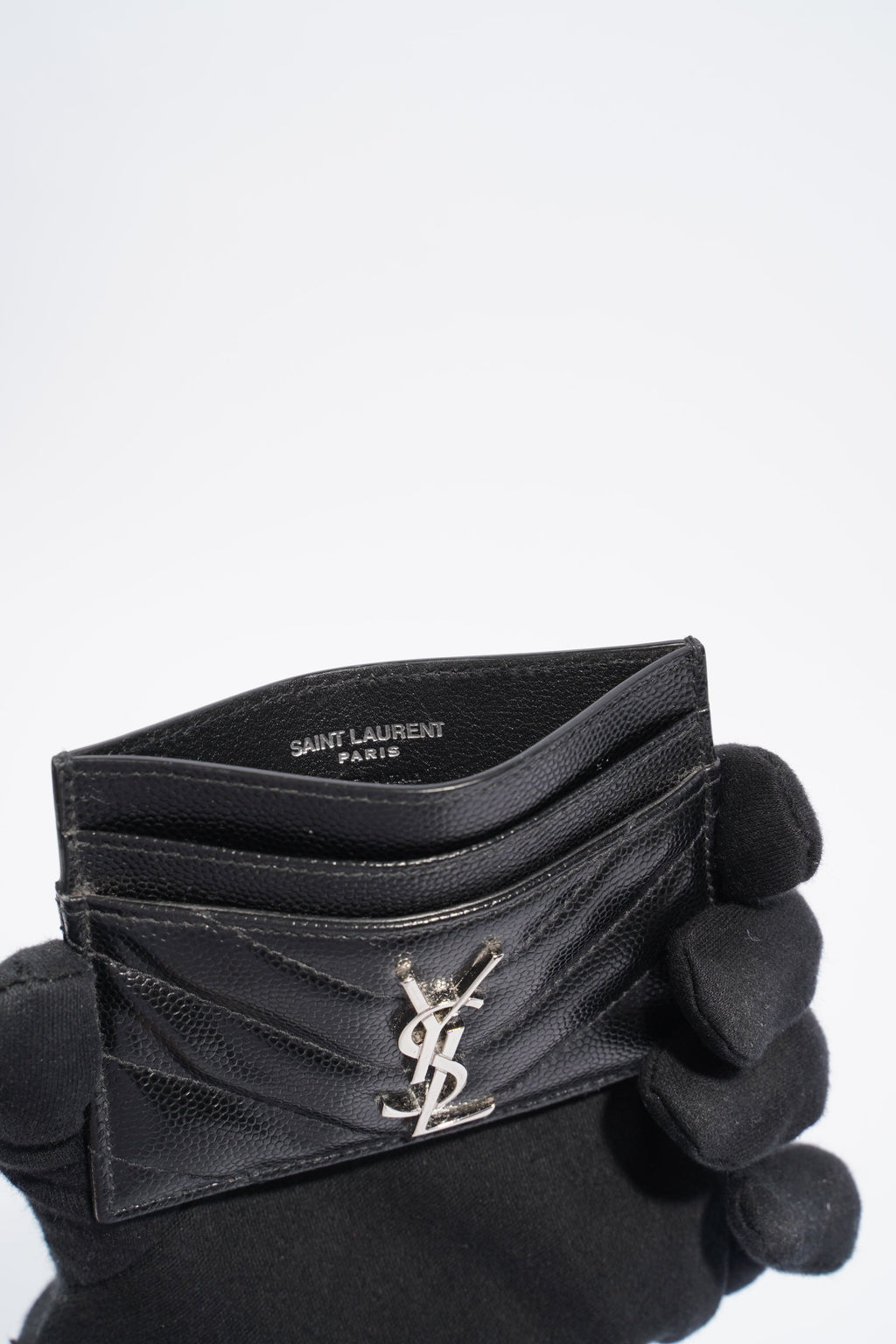 Saint Laurent Womens Card Holder Black Leather