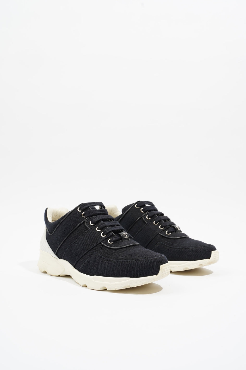 Chanel Womens Tennis Trainer Black / White EU 37 / UK 4