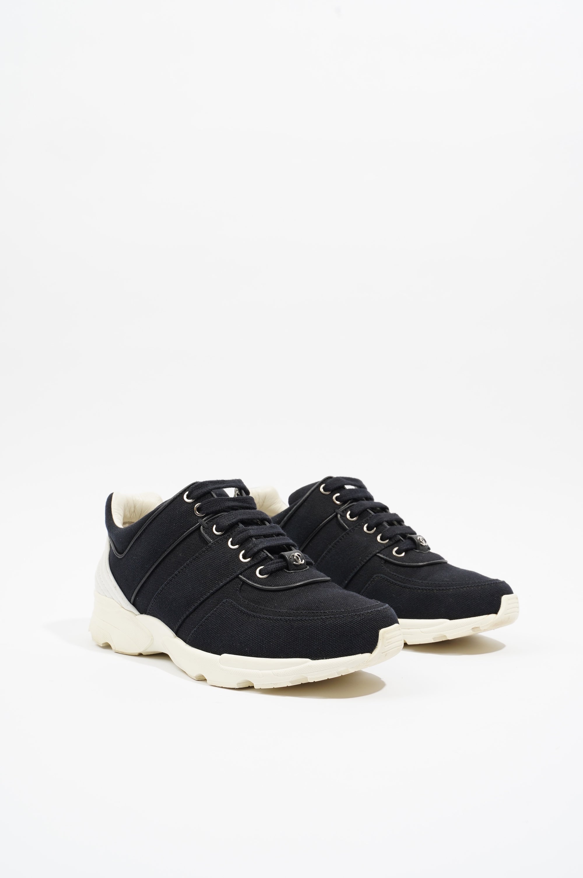 Chanel Womens Tennis Trainer Black / White EU 37 / UK 4