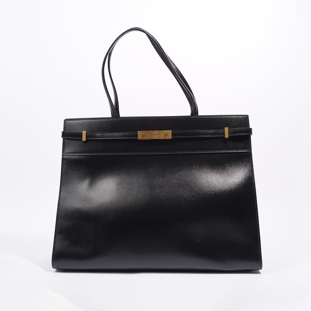 Saint Laurent Womens Manhattan Shopping Bag Black Gold Medium