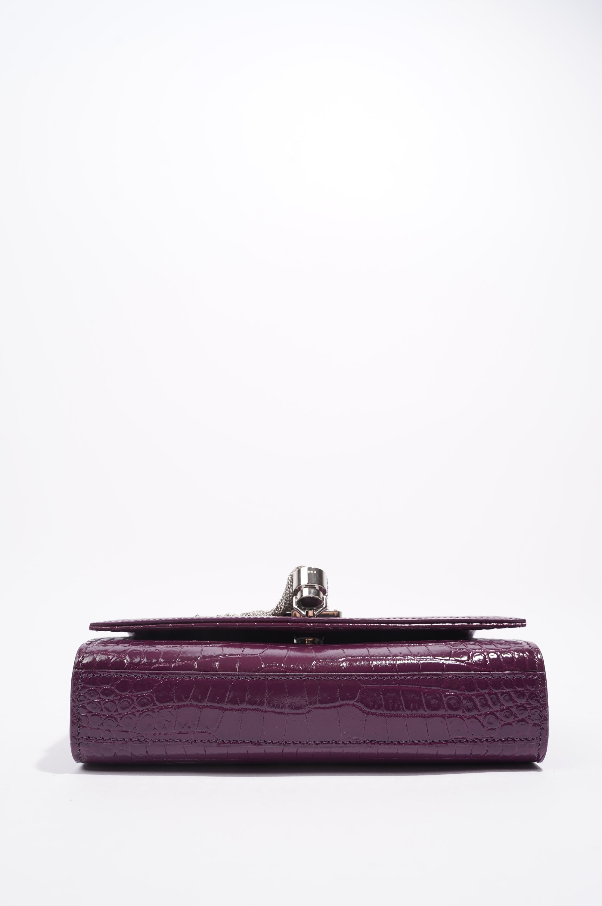 Saint Laurent Kate Tassle Bag Burgundy Croc Small