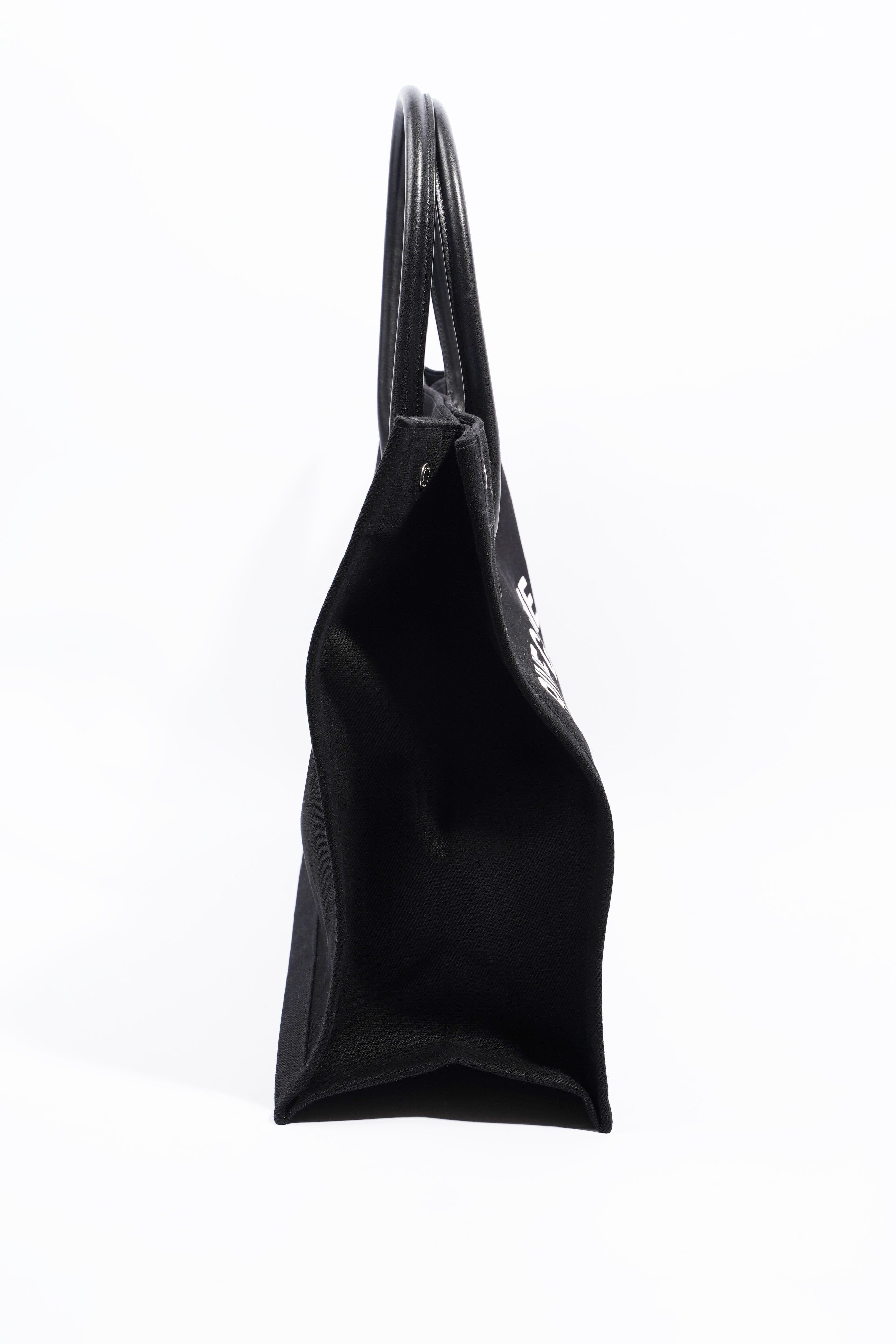 Saint Laurent Rive Gauche Tote Black Canvas Large