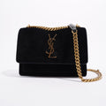 Saint Laurent Womens Sunset Black Velvet Small