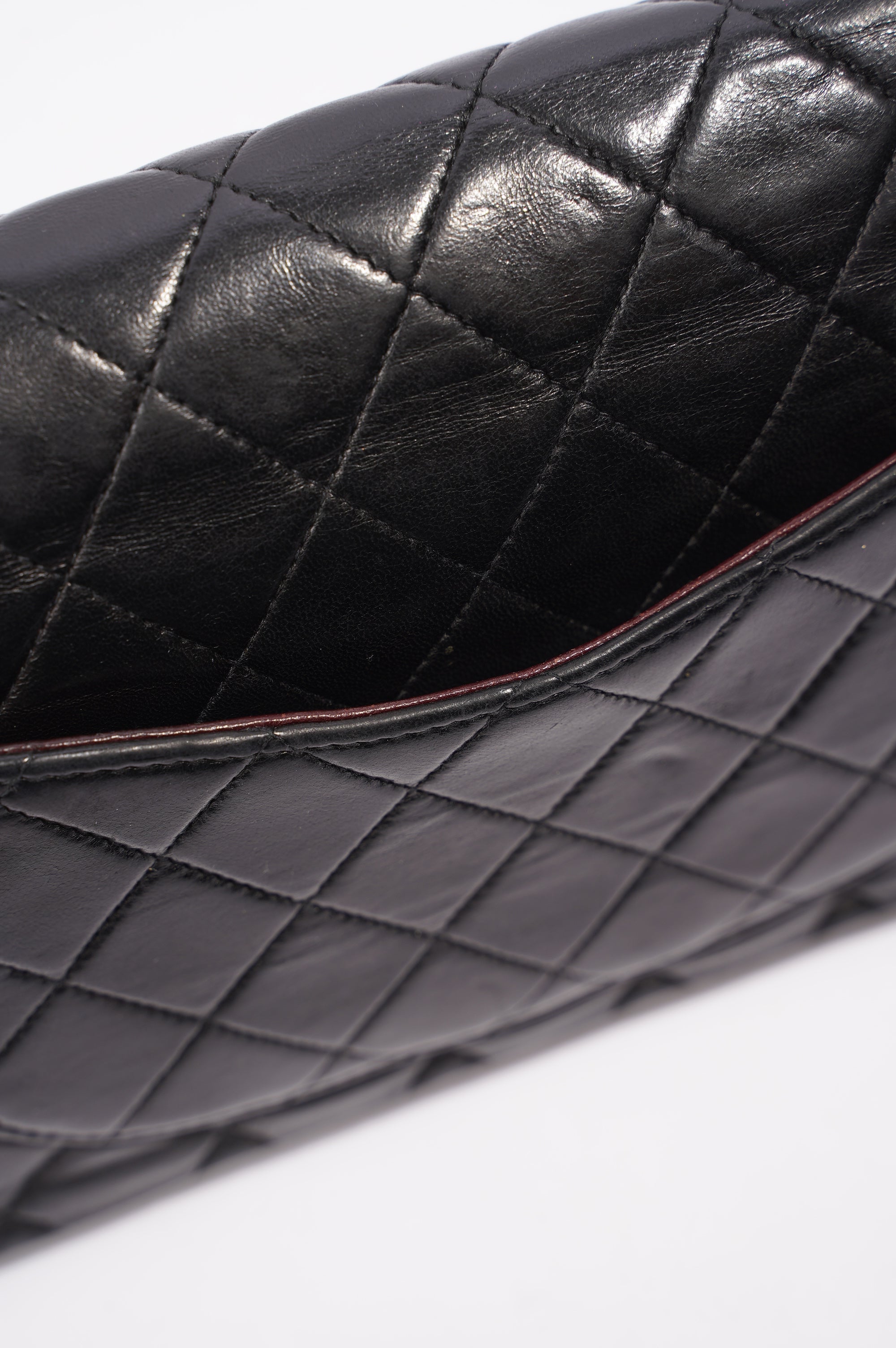 Chanel Womens Lambskin Double Flap Black Small