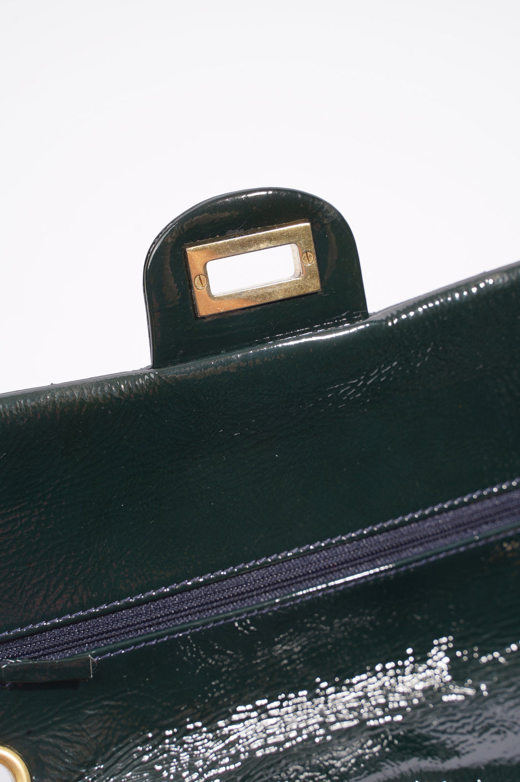 Chanel Womens Classic Puzzle 2.55 Reissue Green Patent Leather