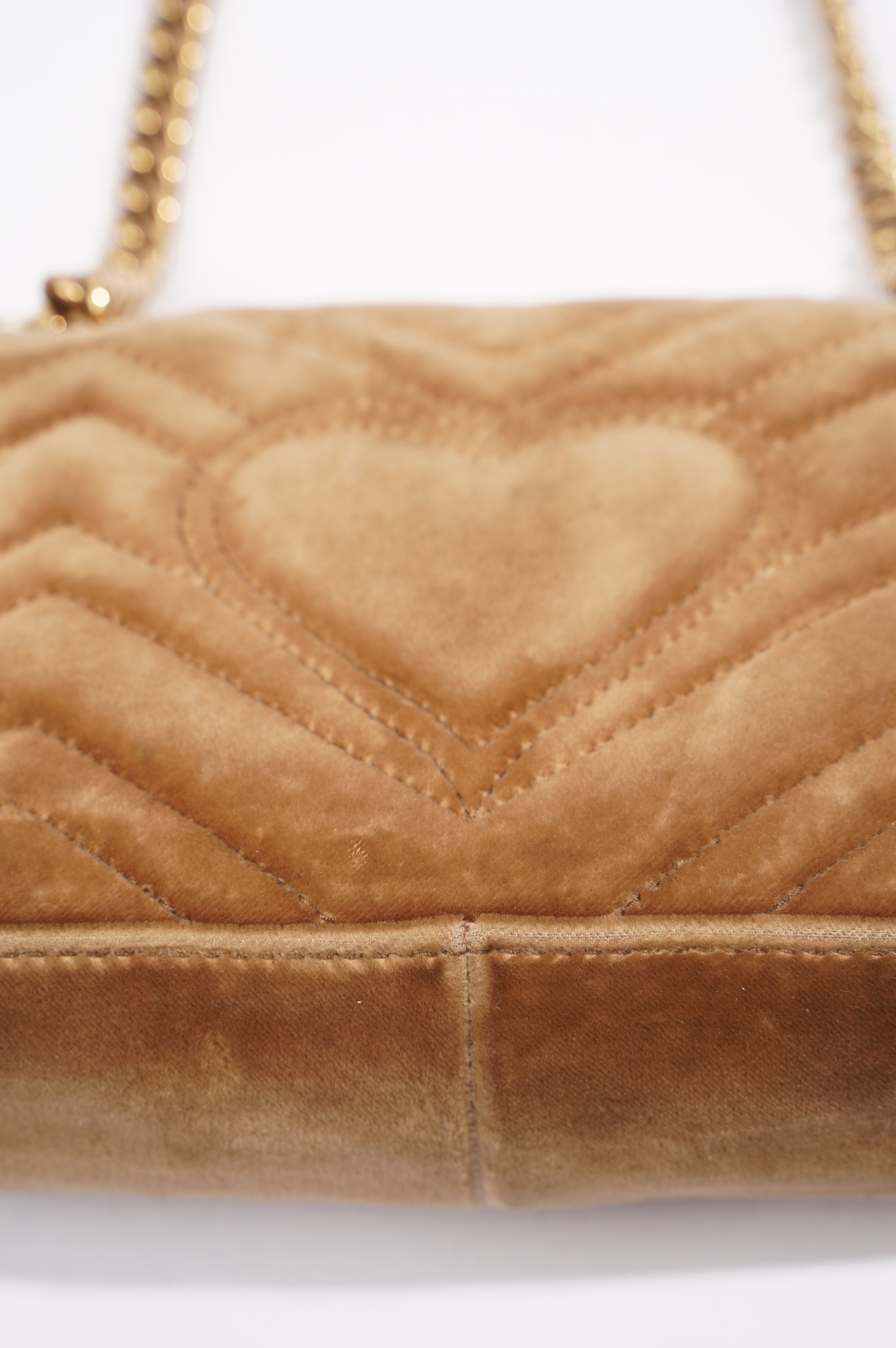 Gucci Womens GG Marmont Flap Bag Caramel Small