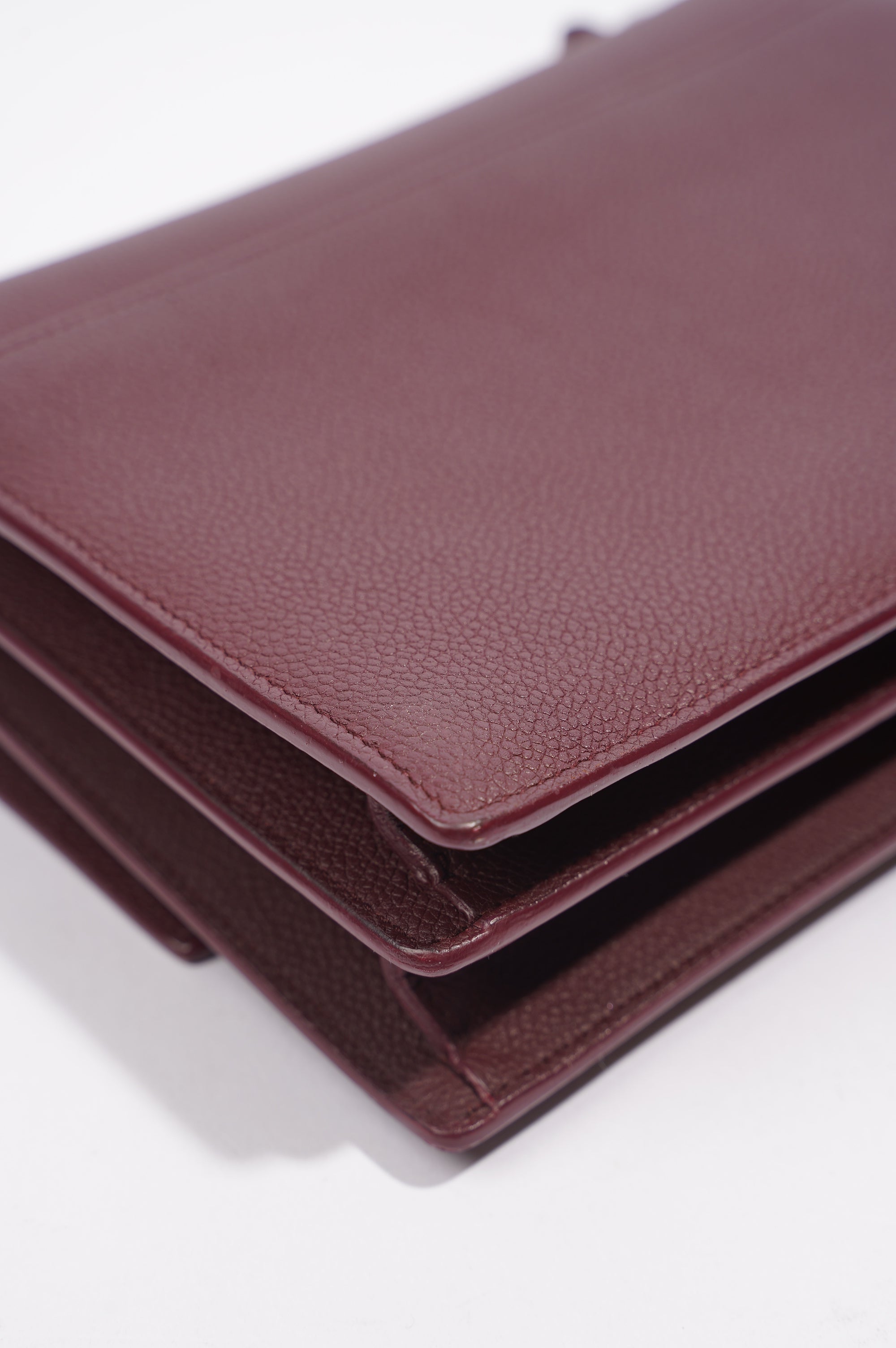 Saint Laurent Womens Sunset Burgundy Leather Medium