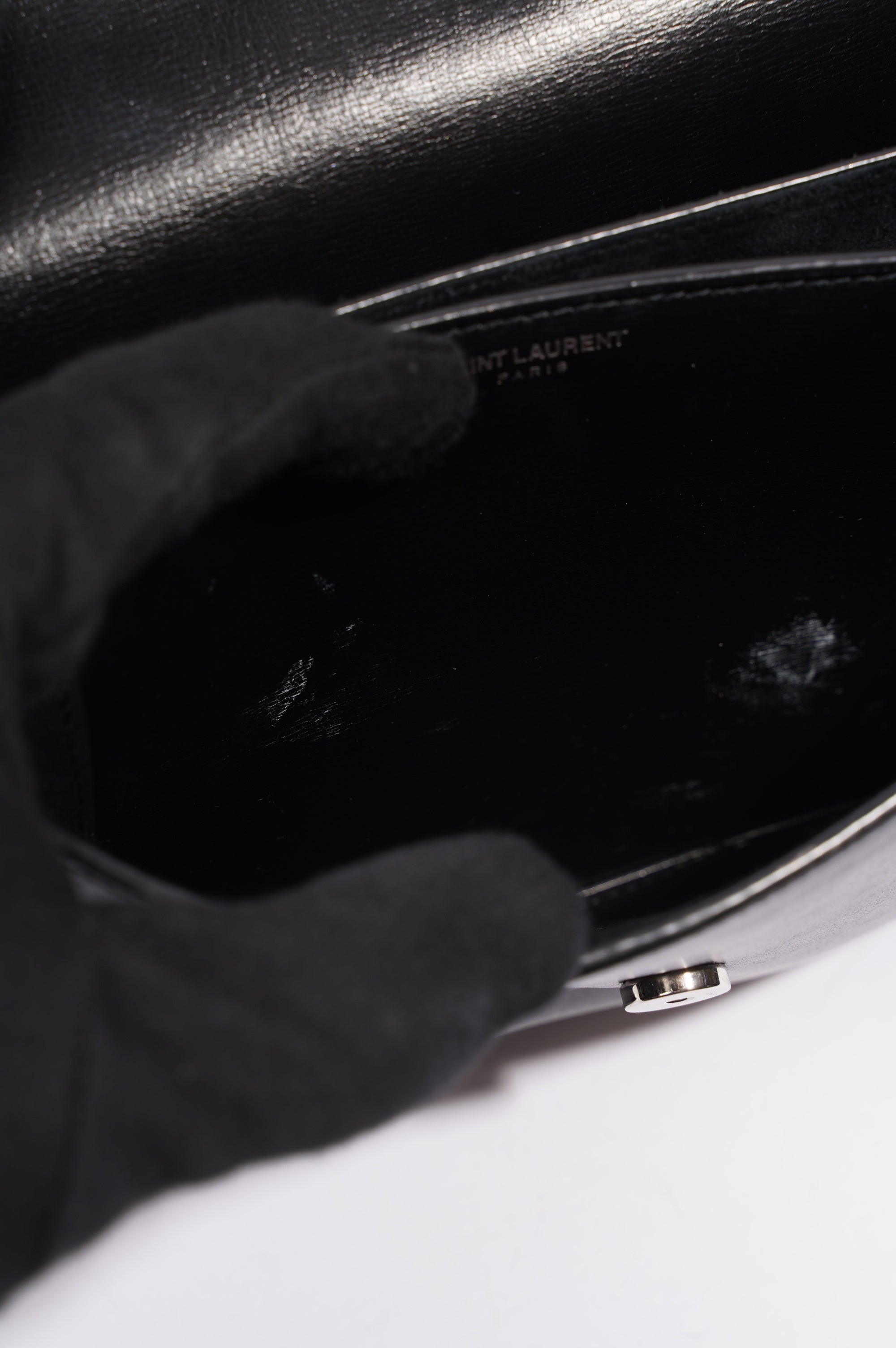 Saint Laurent Womens Sunset Chain Bag Black / Silver Medium