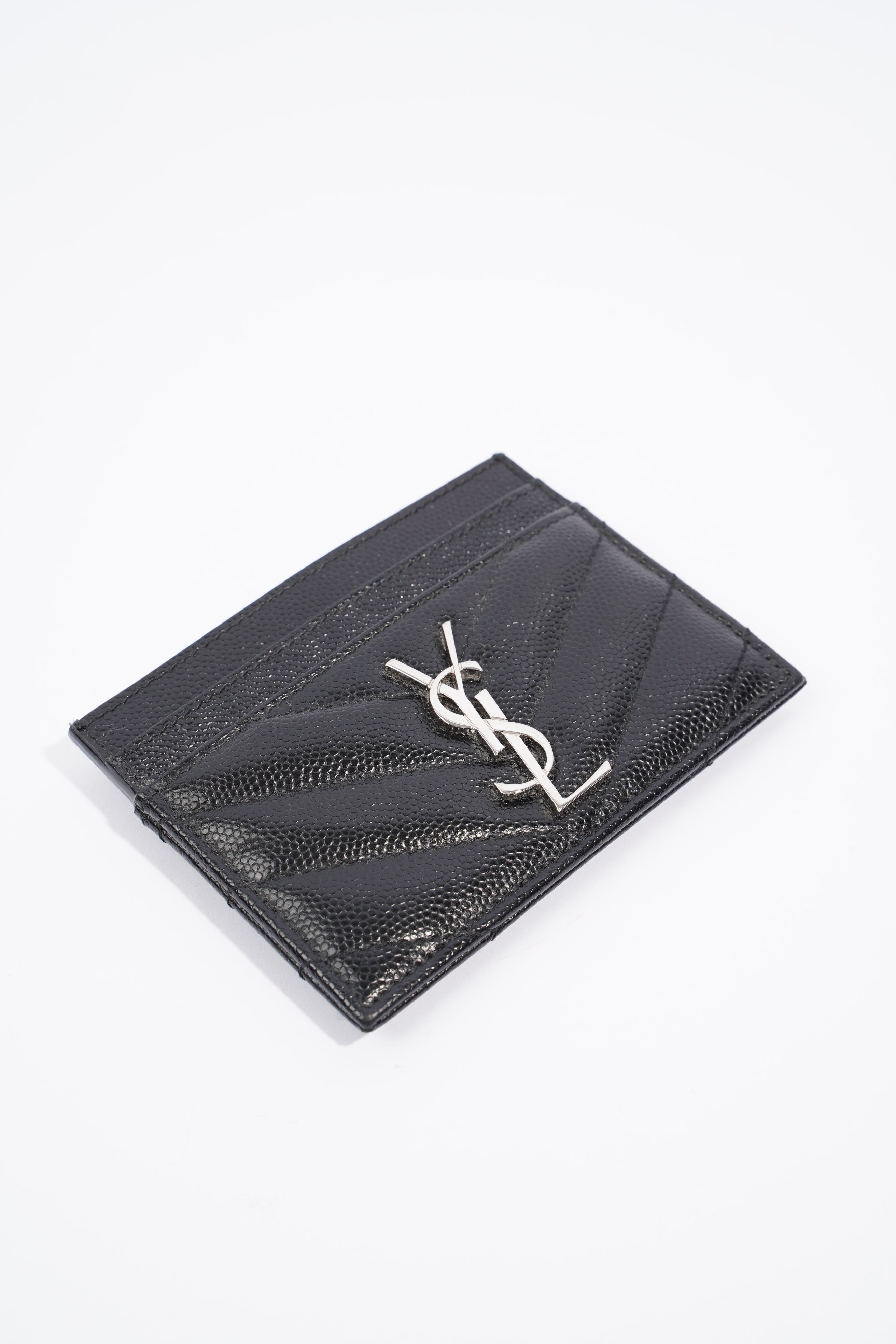Saint Laurent Womens Card Holder Black Leather