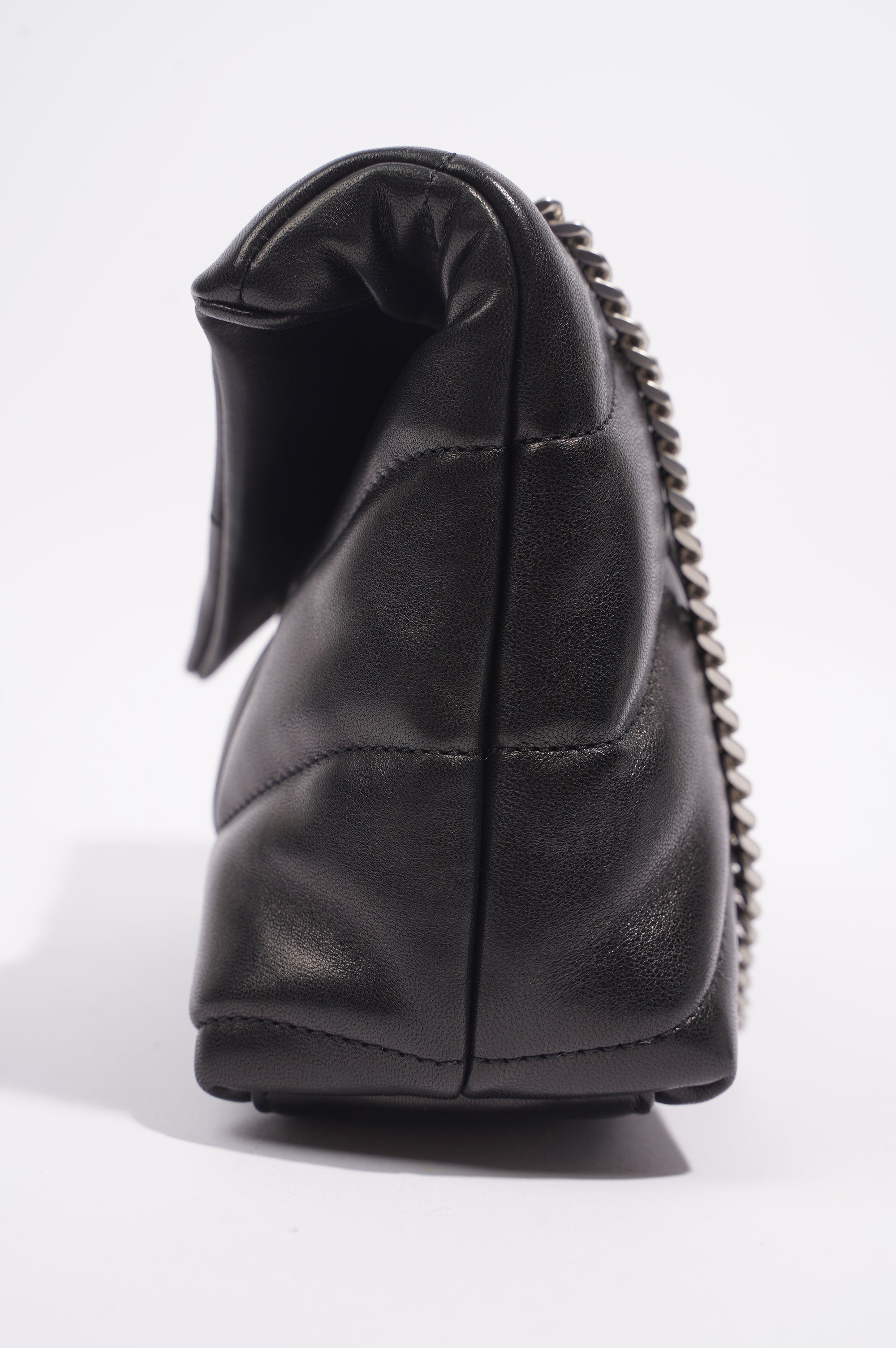 Saint Laurent Womens Lou Lou Puffer Crossbody Bag Black Leather Toy