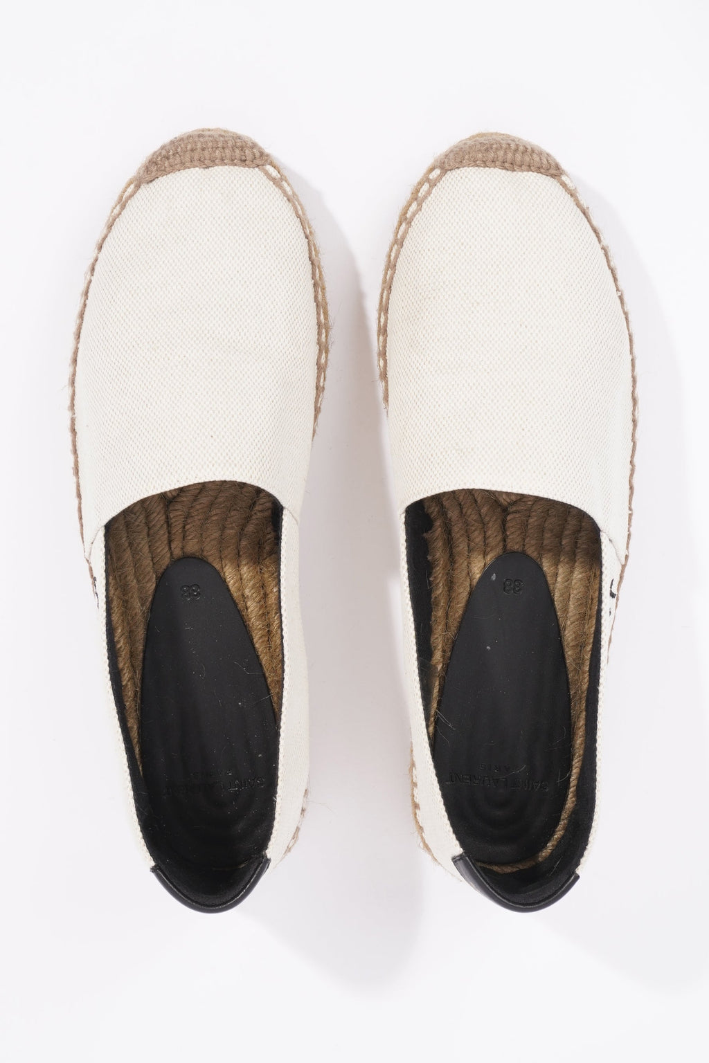 Saint Laurent Womens Espadrilles White / Black EU 38 / UK 5