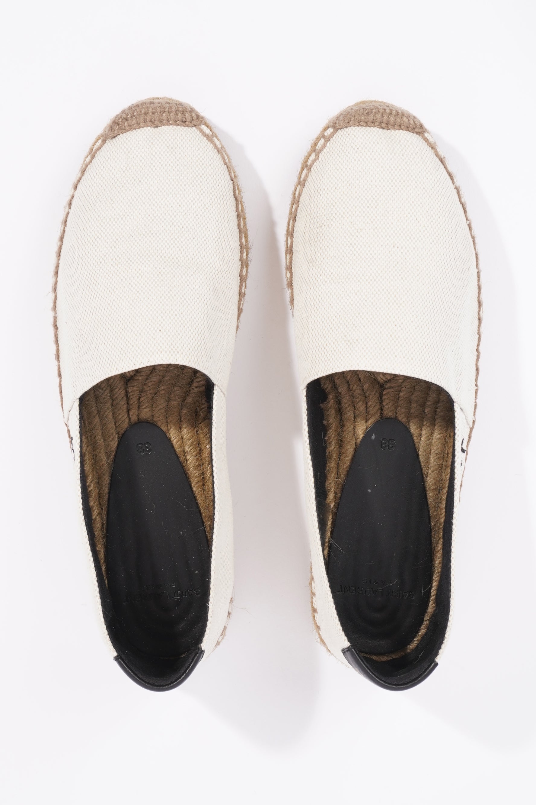 Saint Laurent Womens Espadrilles White / Black EU 38 / UK 5