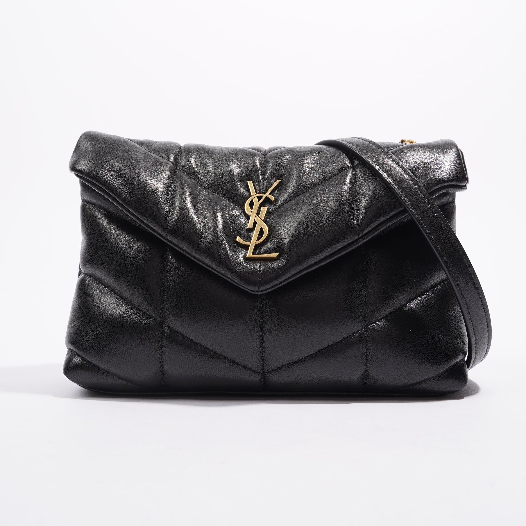 Saint Laurent Womens Loulou Toy Puffer Bag Black