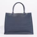 Christian Dior Womens Leather Book Tote Navy Medium