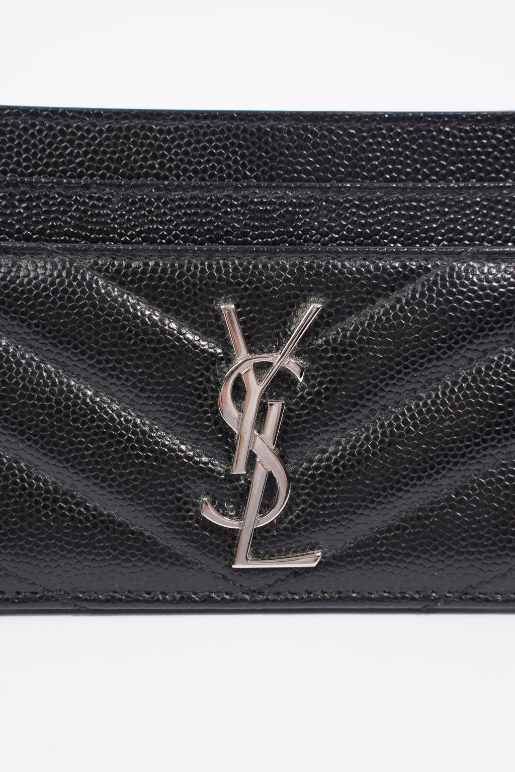 Saint Laurent Womens Card Holder Black Leather