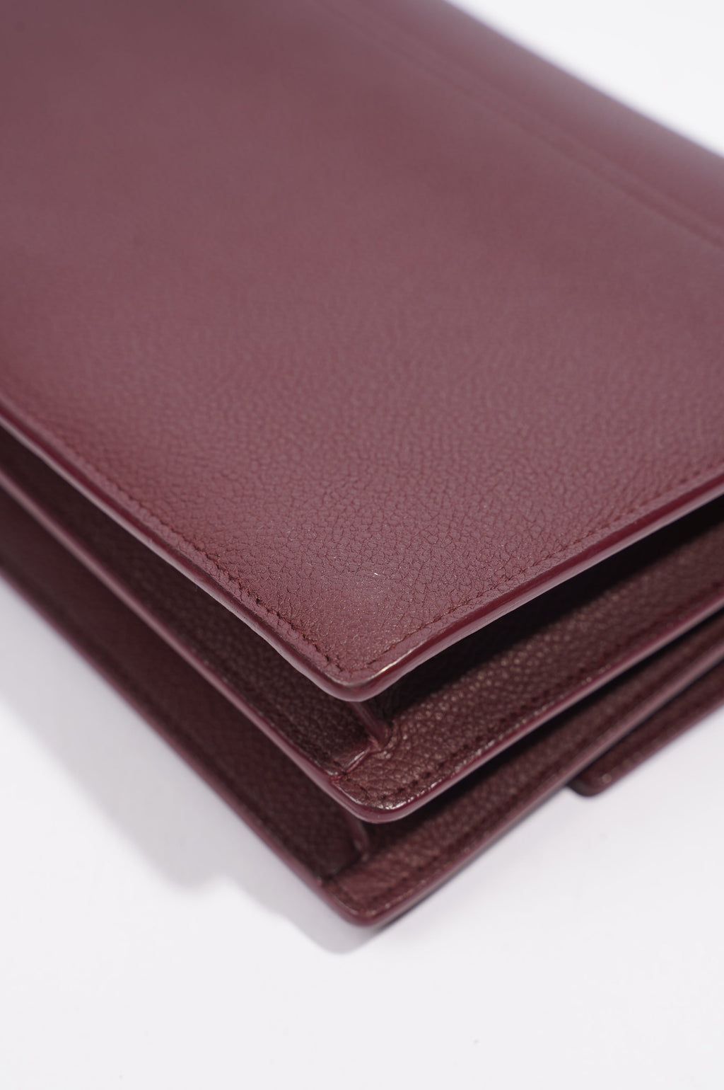 Saint Laurent Womens Sunset Burgundy Leather Medium