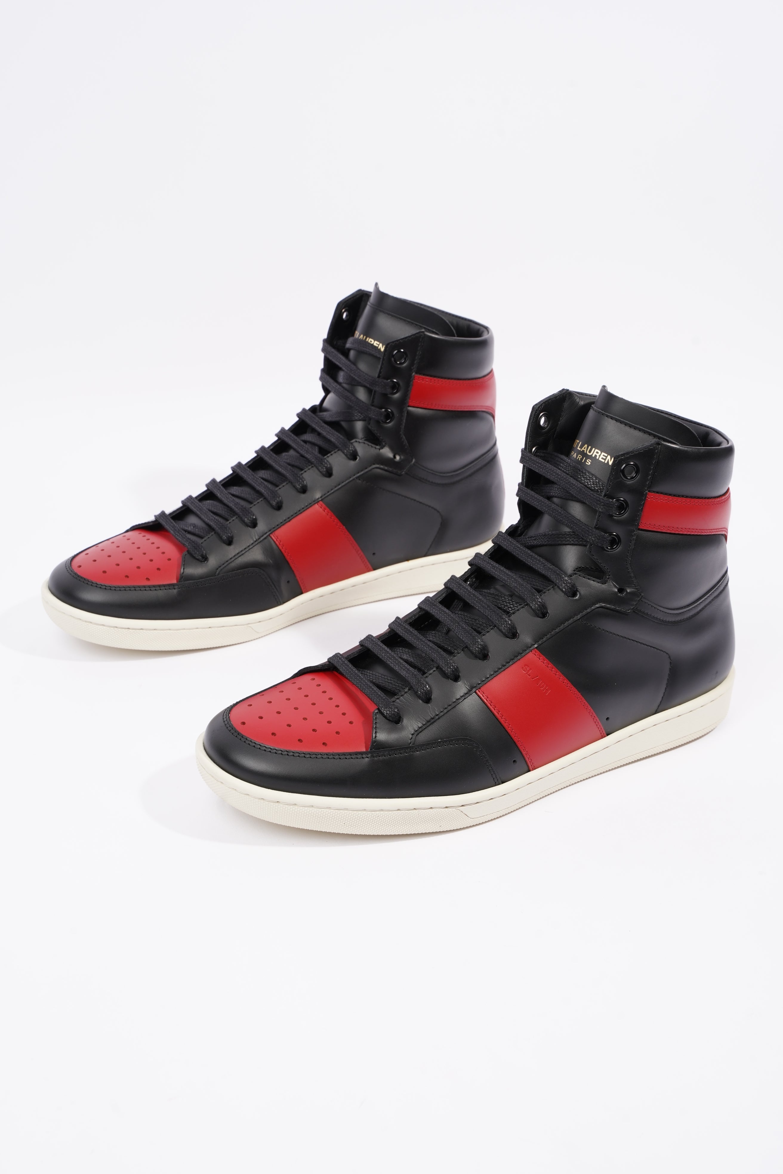 Saint Laurent Mens YSL10 High Sneaker Black / Red EU 44 / UK 10