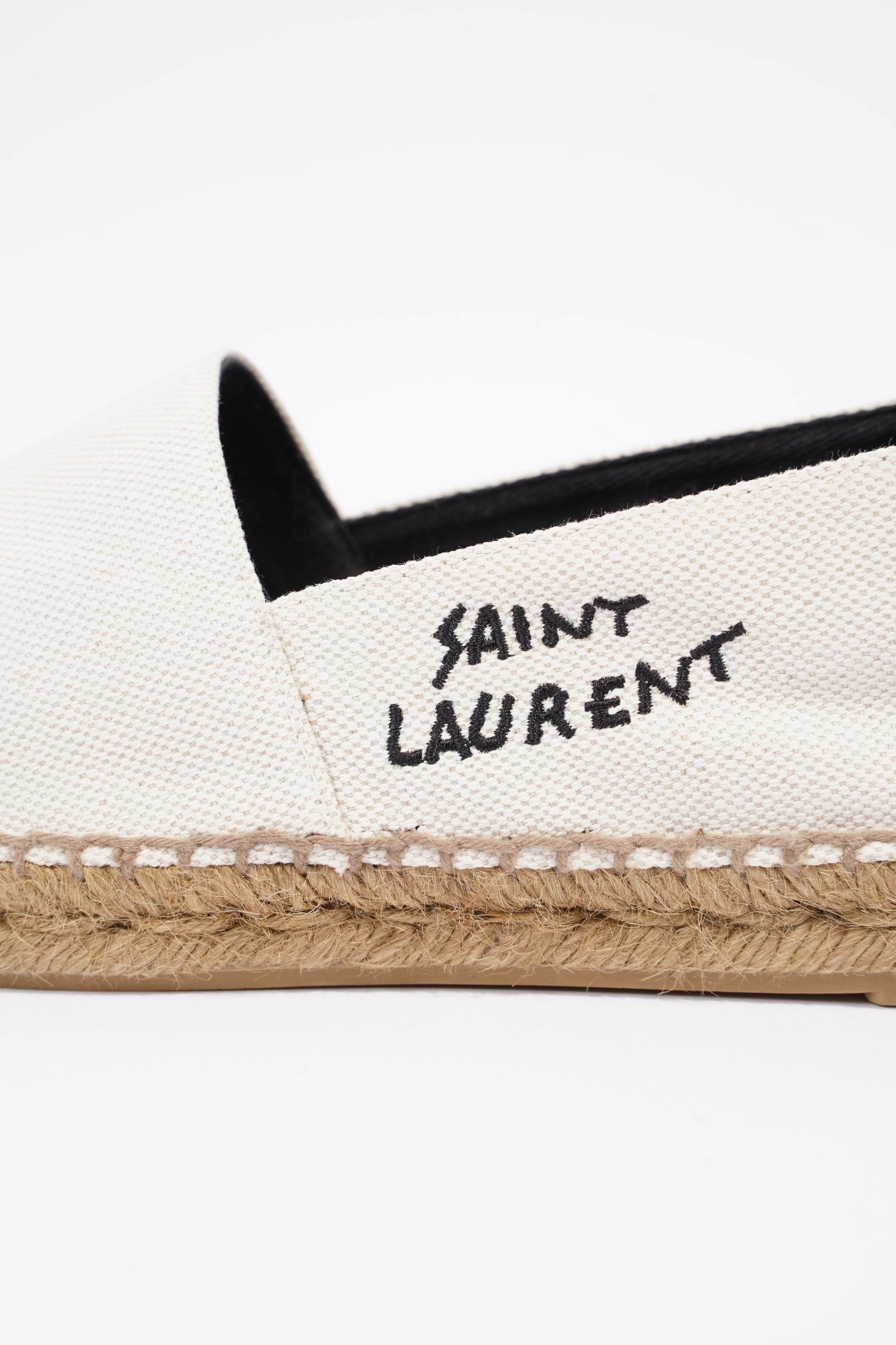 Saint Laurent Womens Espadrilles White / Black EU 38 / UK 5