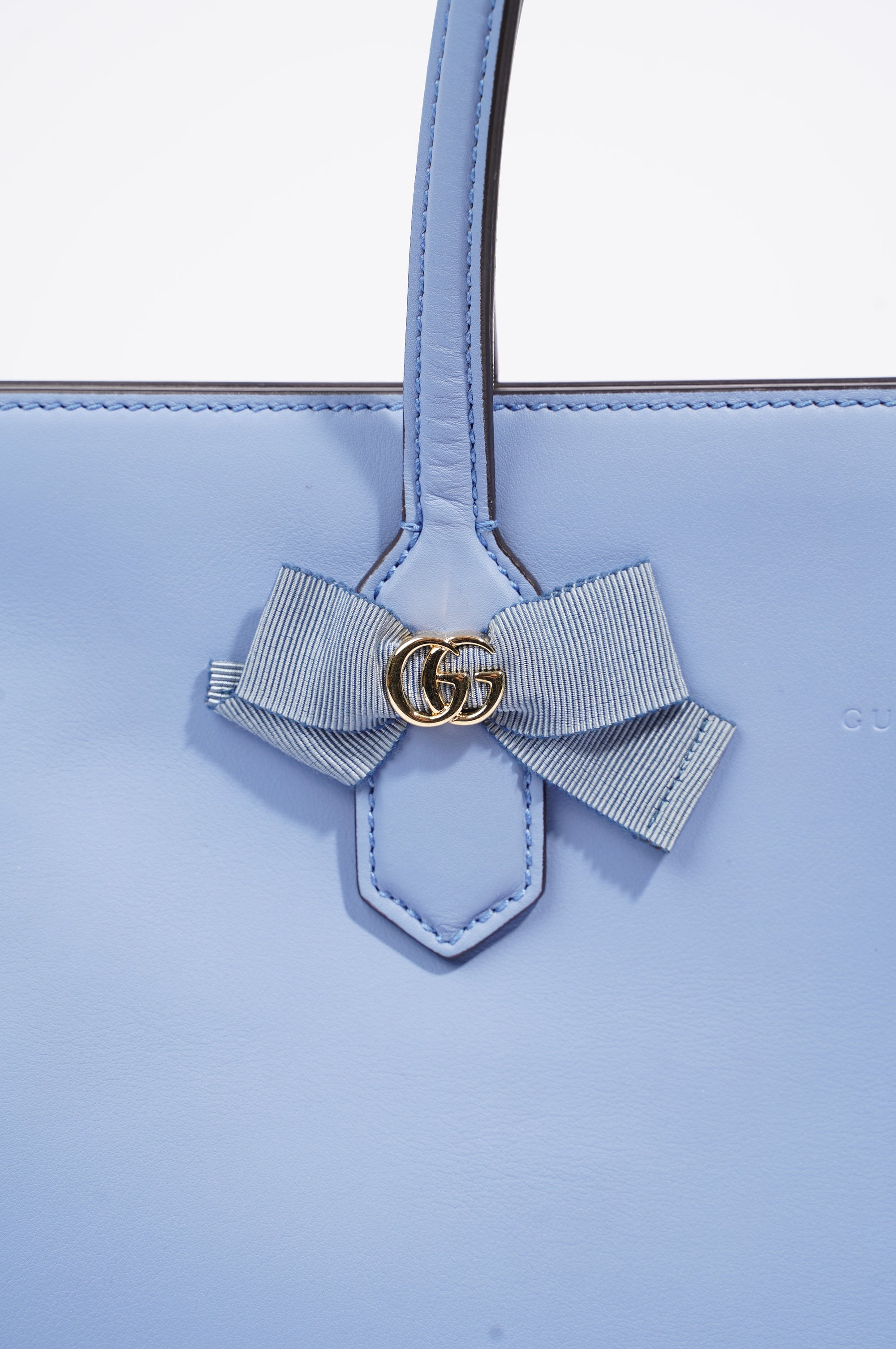Gucci Womens Ribbon Tote Bag Blue