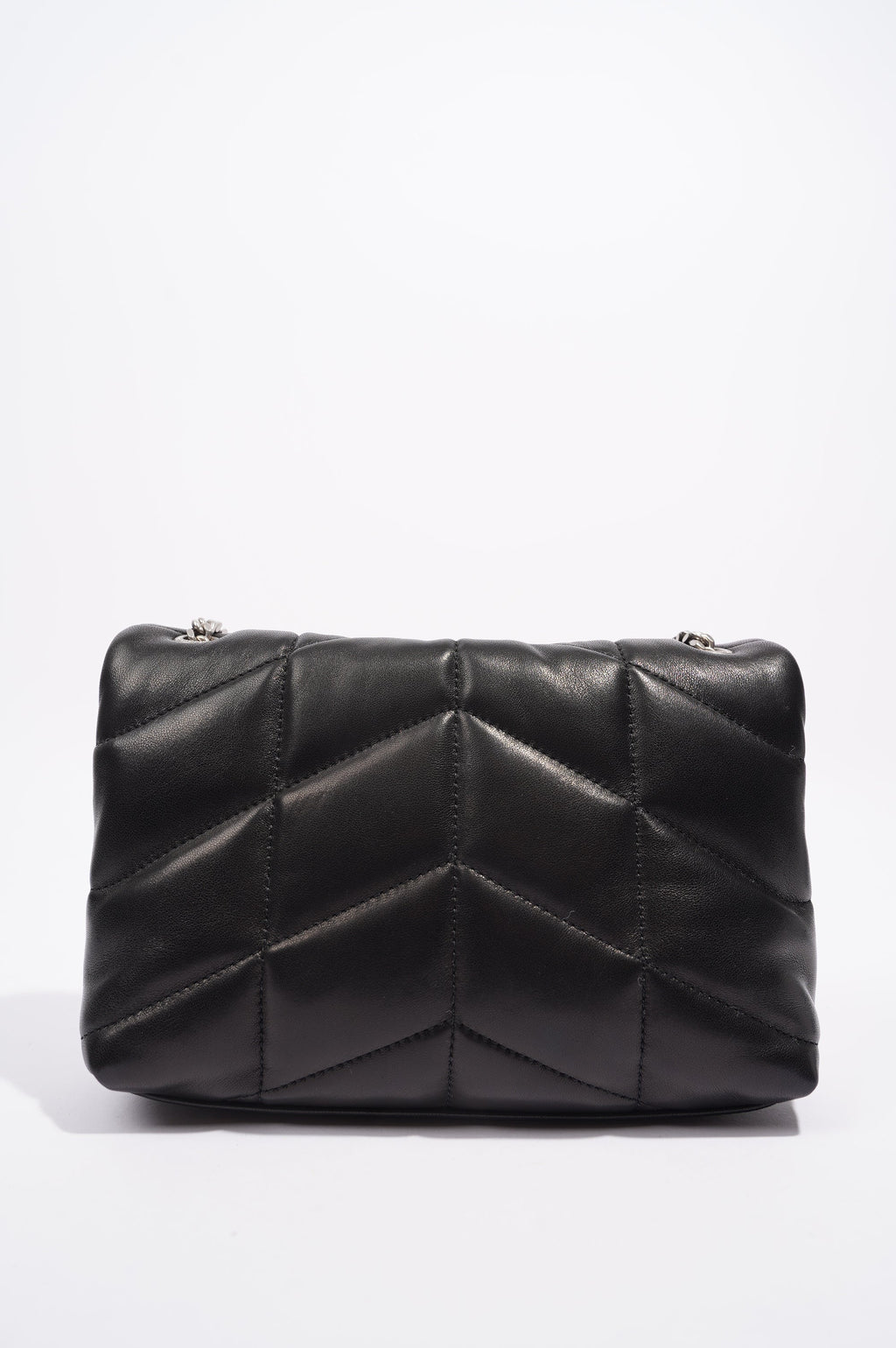 Saint Laurent Womens Lou Lou Puffer Crossbody Bag Black Leather Toy