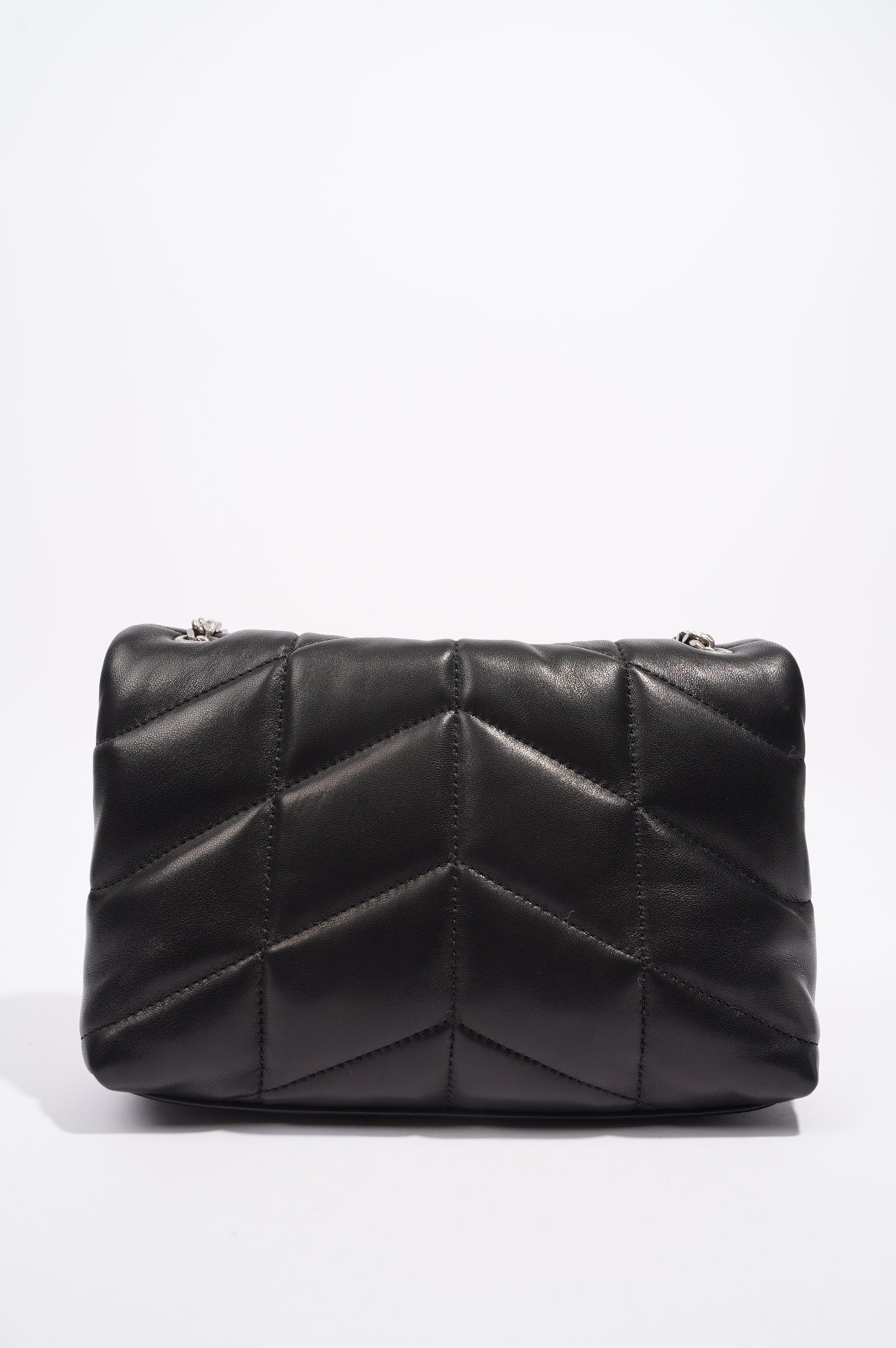 Saint Laurent Womens Lou Lou Puffer Crossbody Bag Black Leather Toy