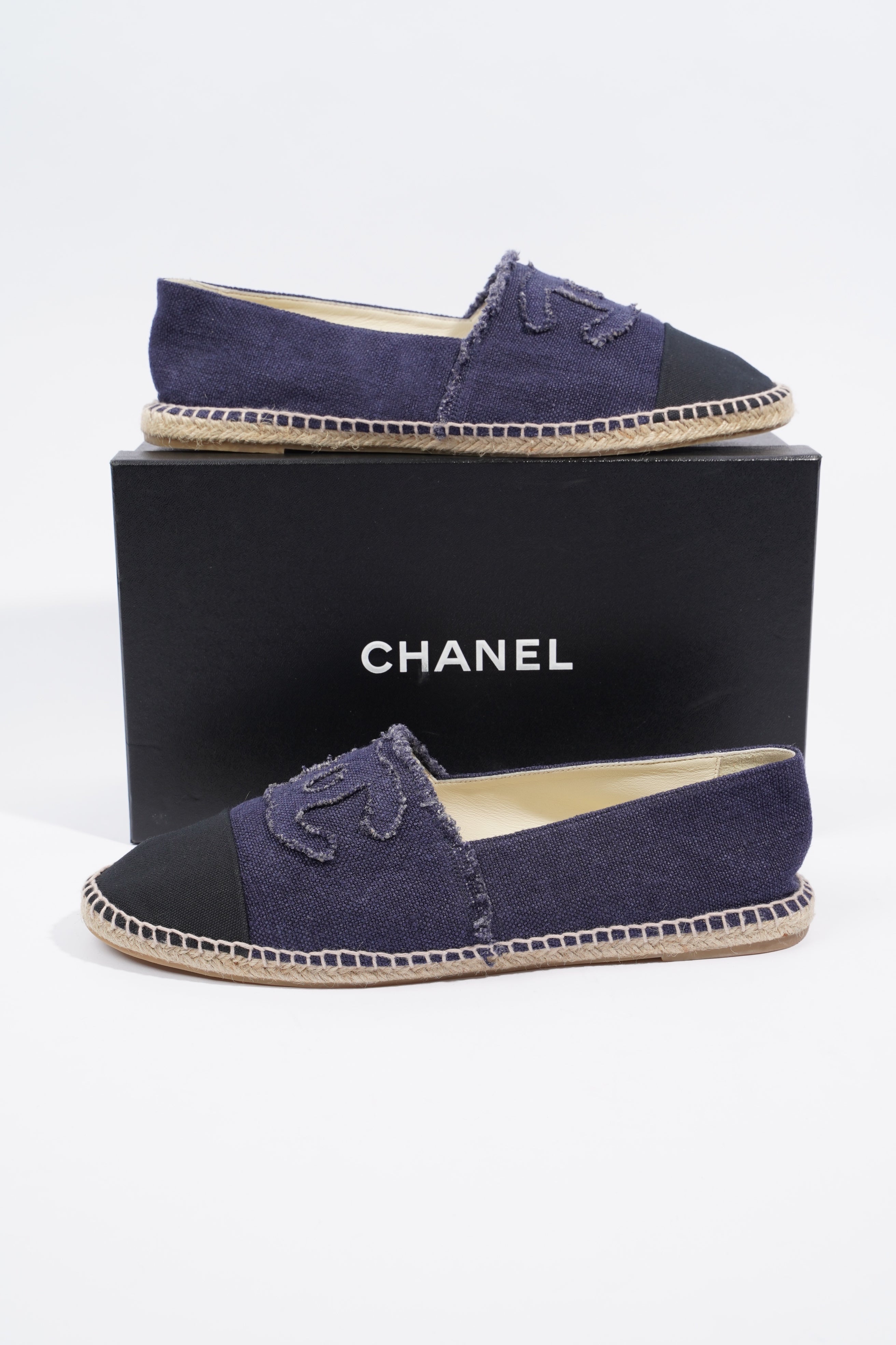 Chanel CC Logo Espadrilles Navy / Black EU 46 / UK 12