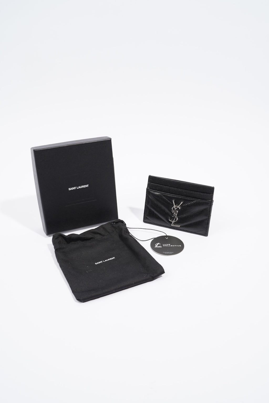 Saint Laurent Womens Card Holder Black Leather