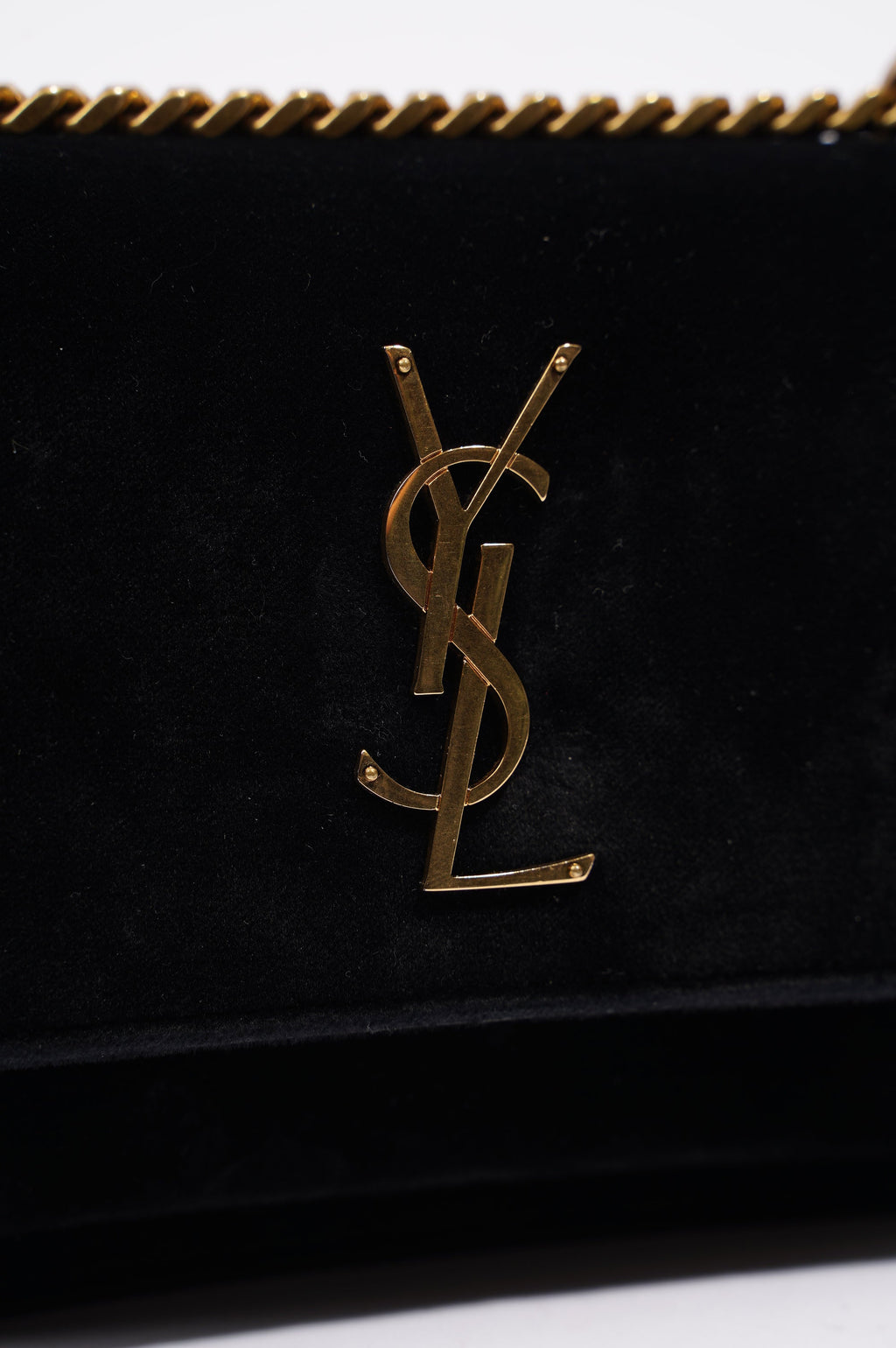 Saint Laurent Womens Sunset Black Velvet Small