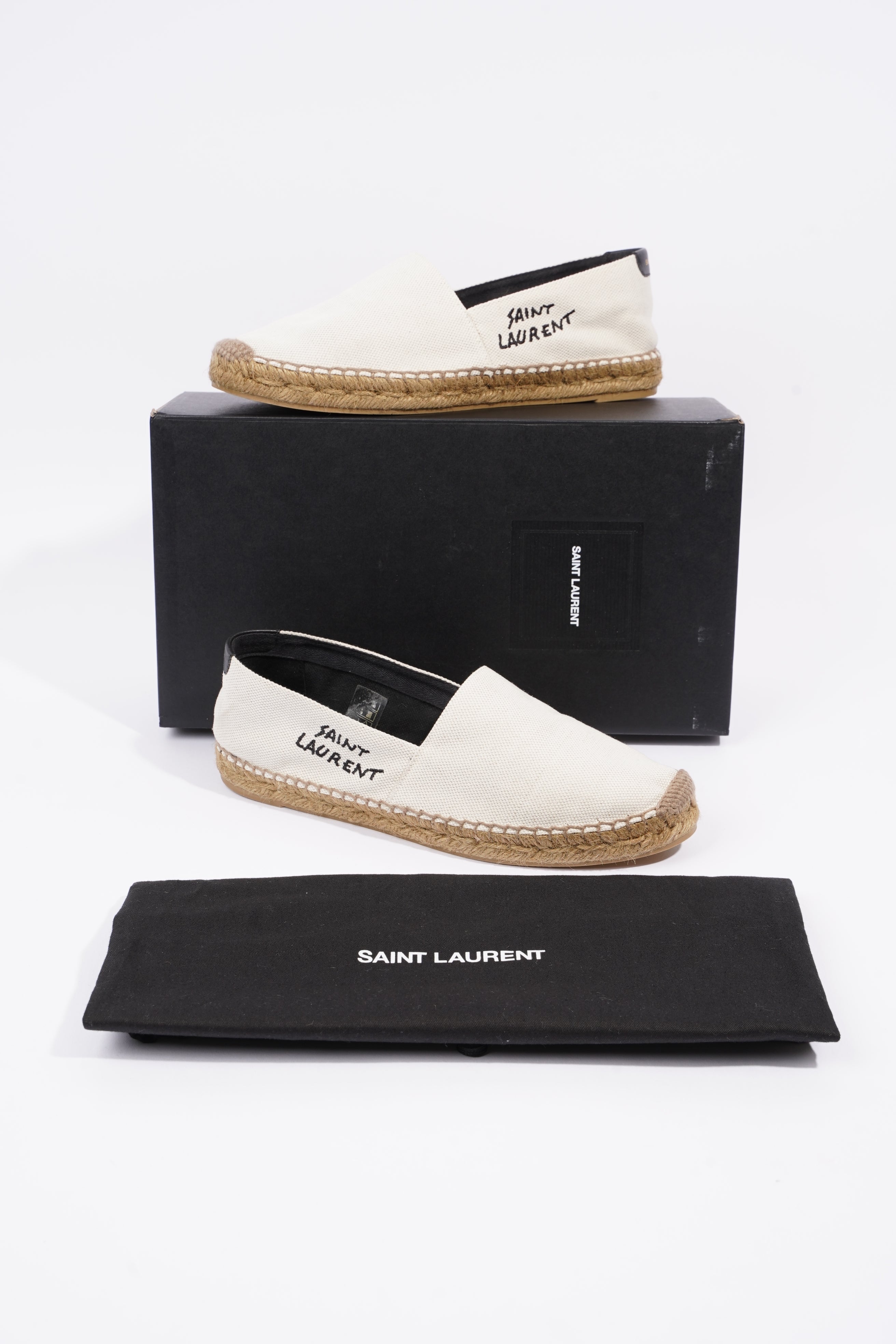 Saint Laurent Womens Espadrilles White / Black EU 38 / UK 5