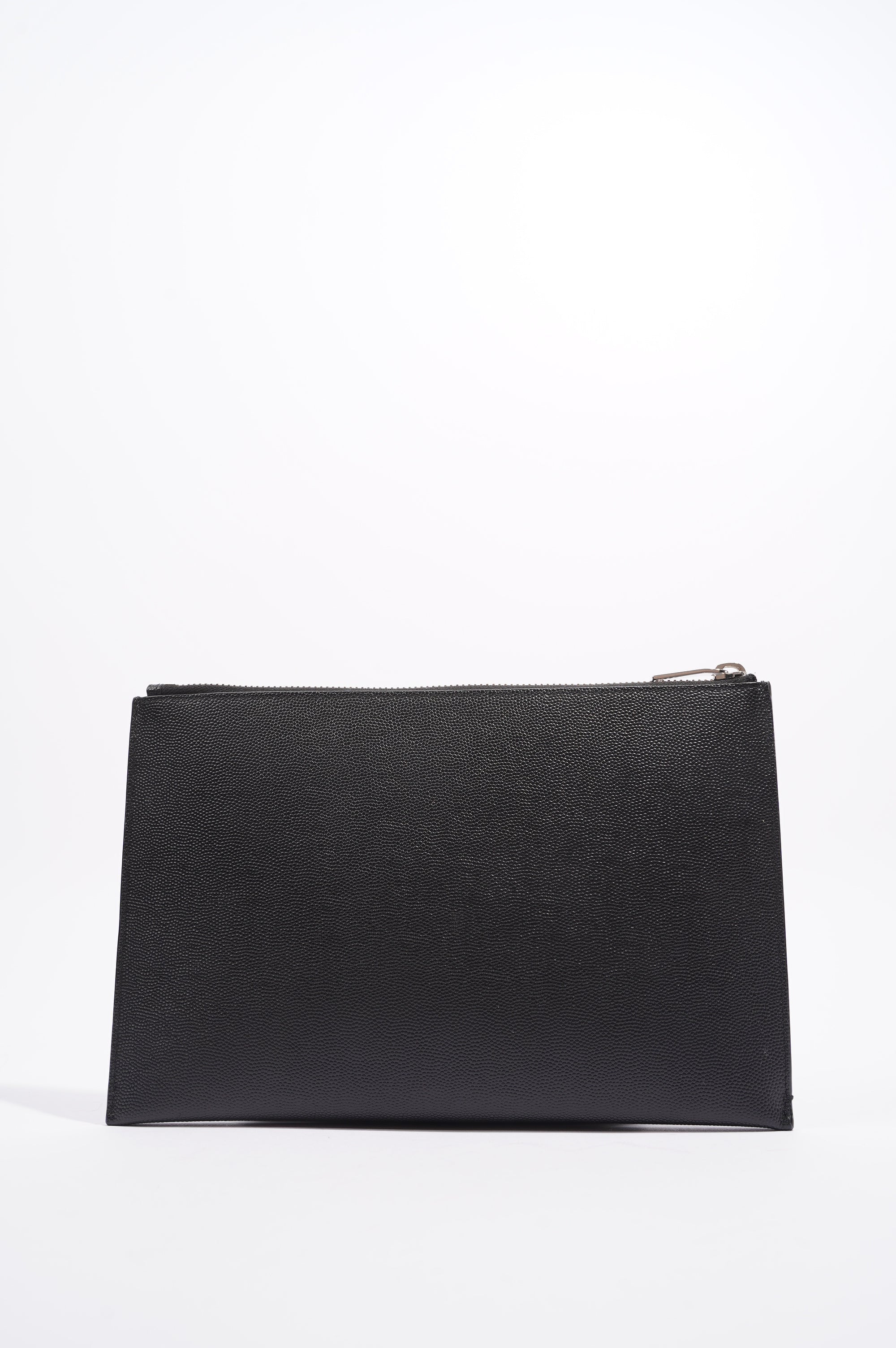 Saint Laurent Womens Paris Logo Stamp Pouch Black