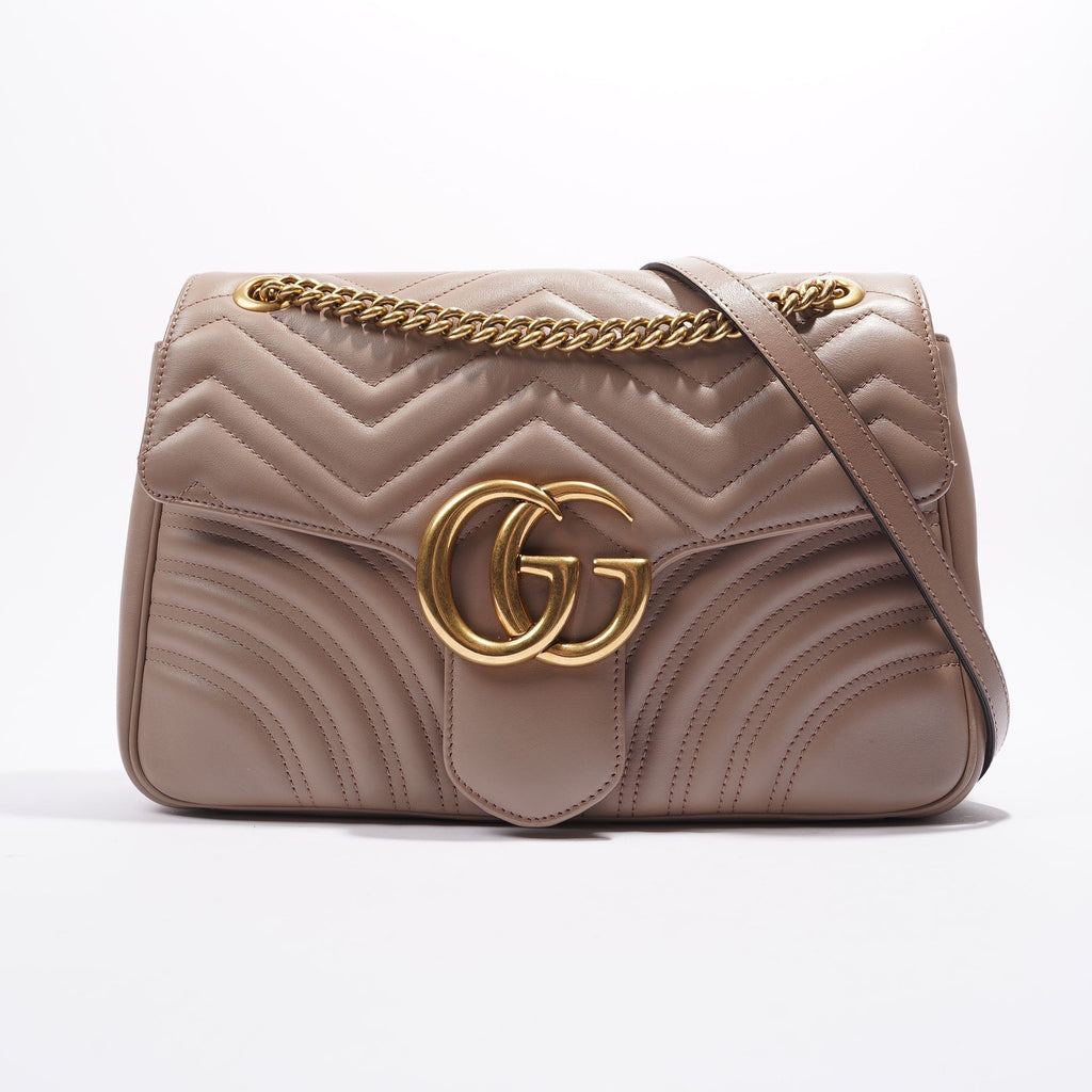 Gucci Womens Marmont Flap Nude Medium