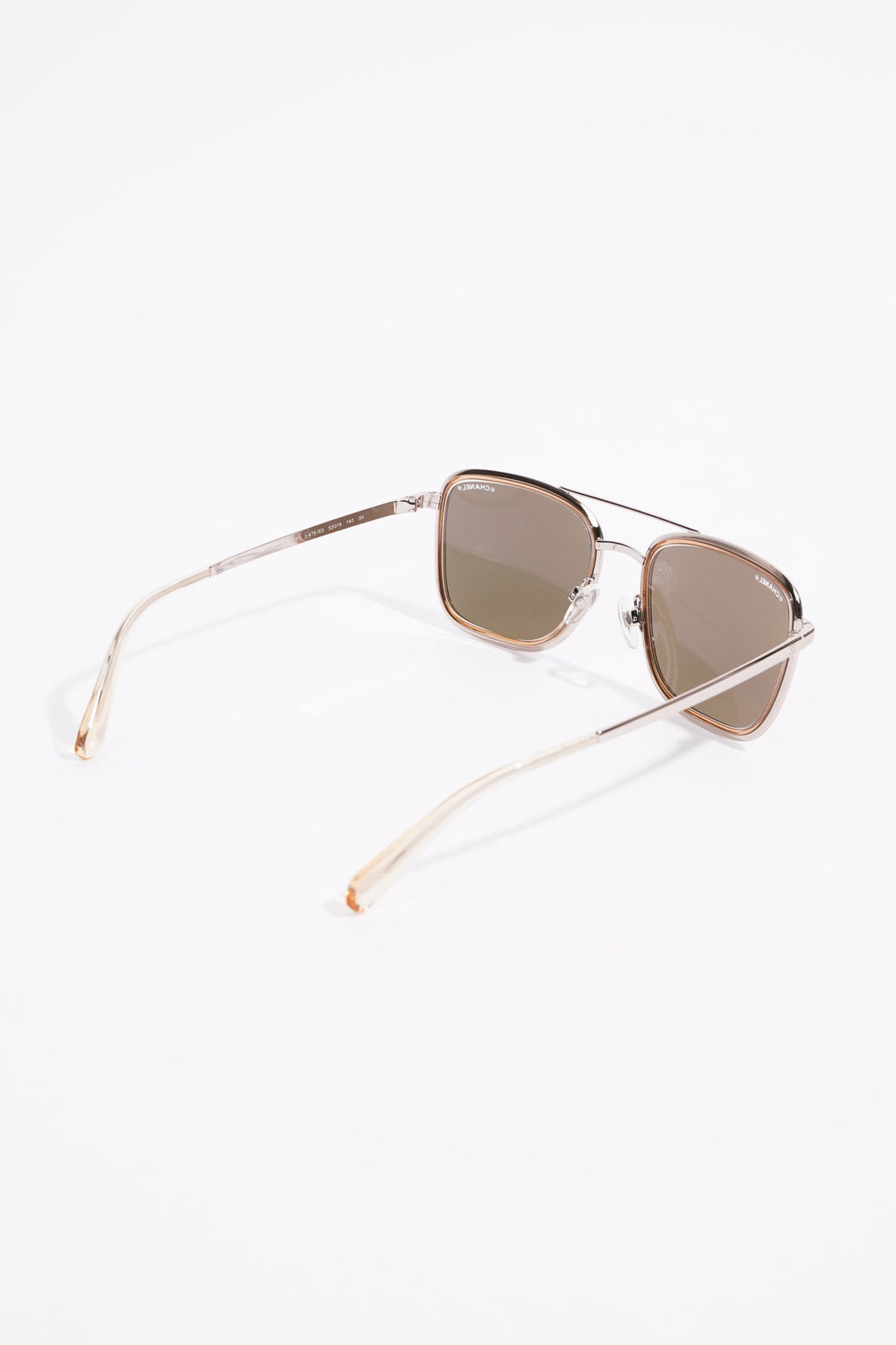 Chanel Metal Pilot Sunglasses Rose Gold Metal Acetate 140