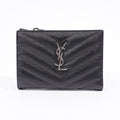 Saint Laurent Womens Quilted Bifold Wallet Black Leather Small