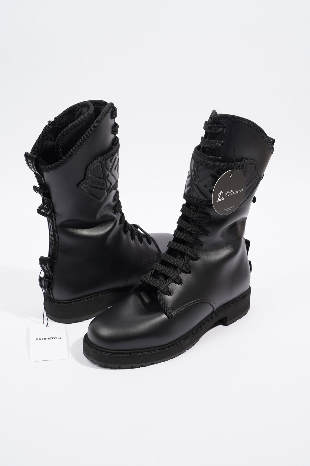 Fendi Womens Biker Boot Black Leather EU 39 / UK 6