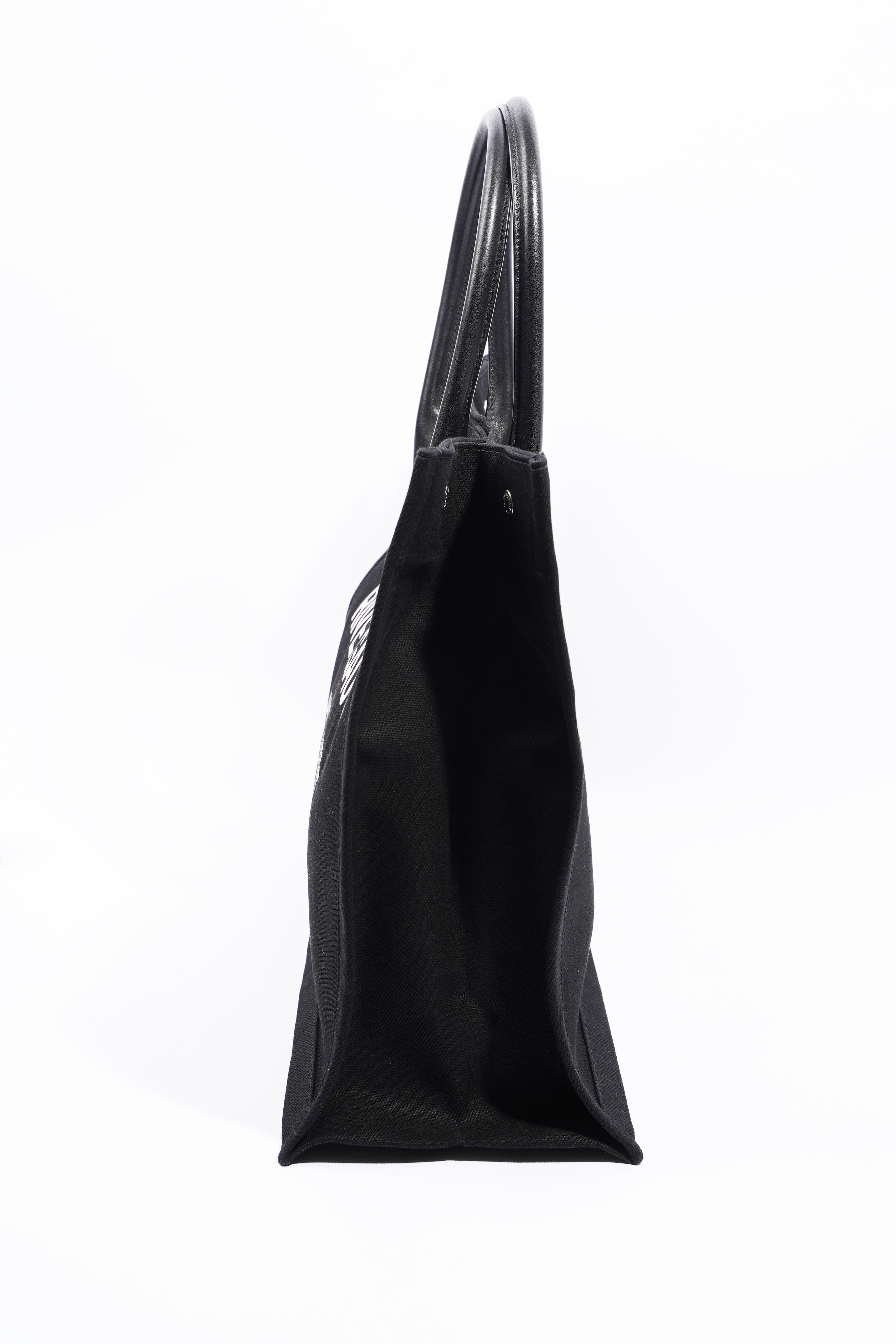 Saint Laurent Rive Gauche Tote Black Canvas Large
