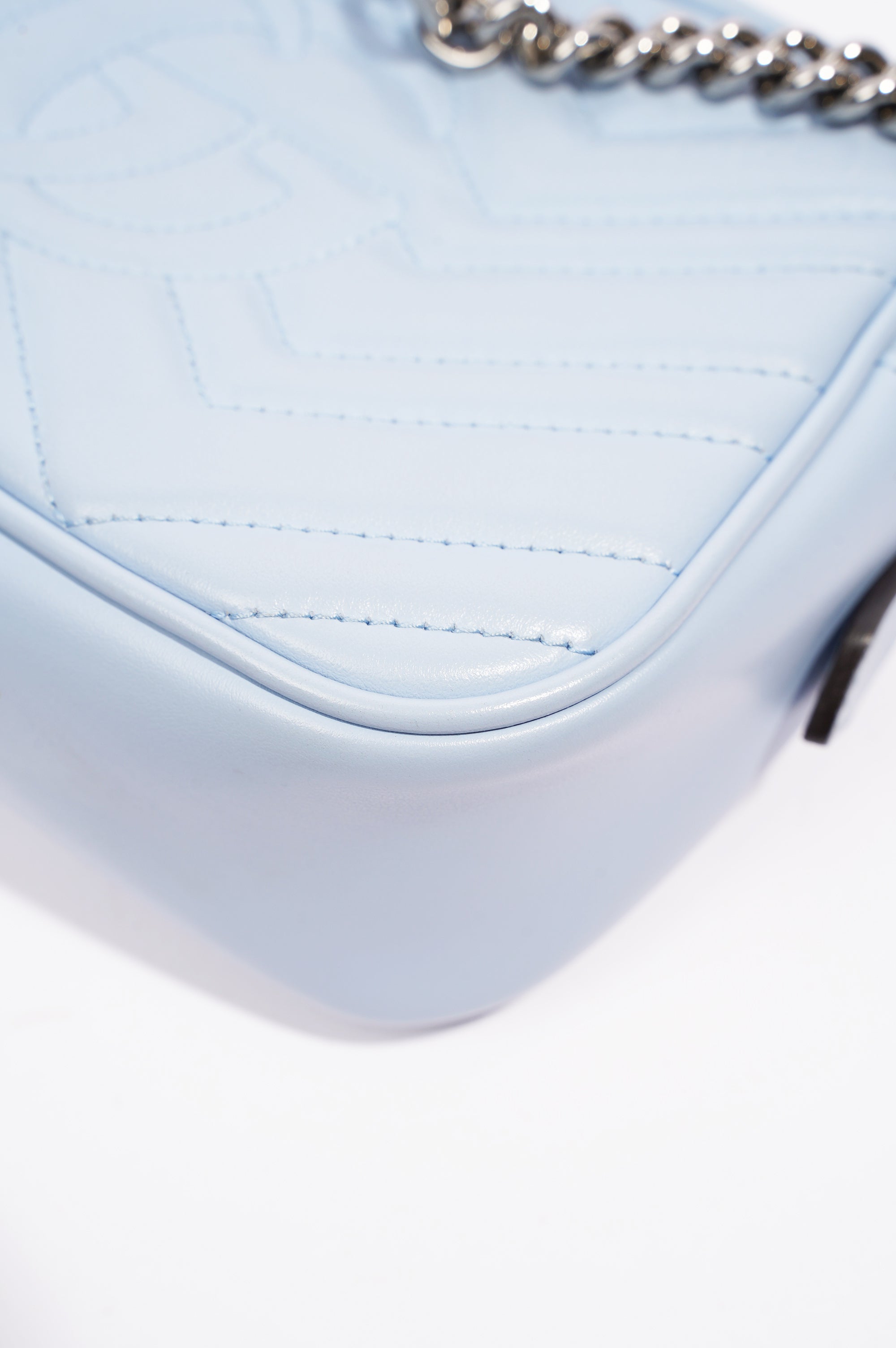 Gucci Womens Marmont Bag Blue Leather Small