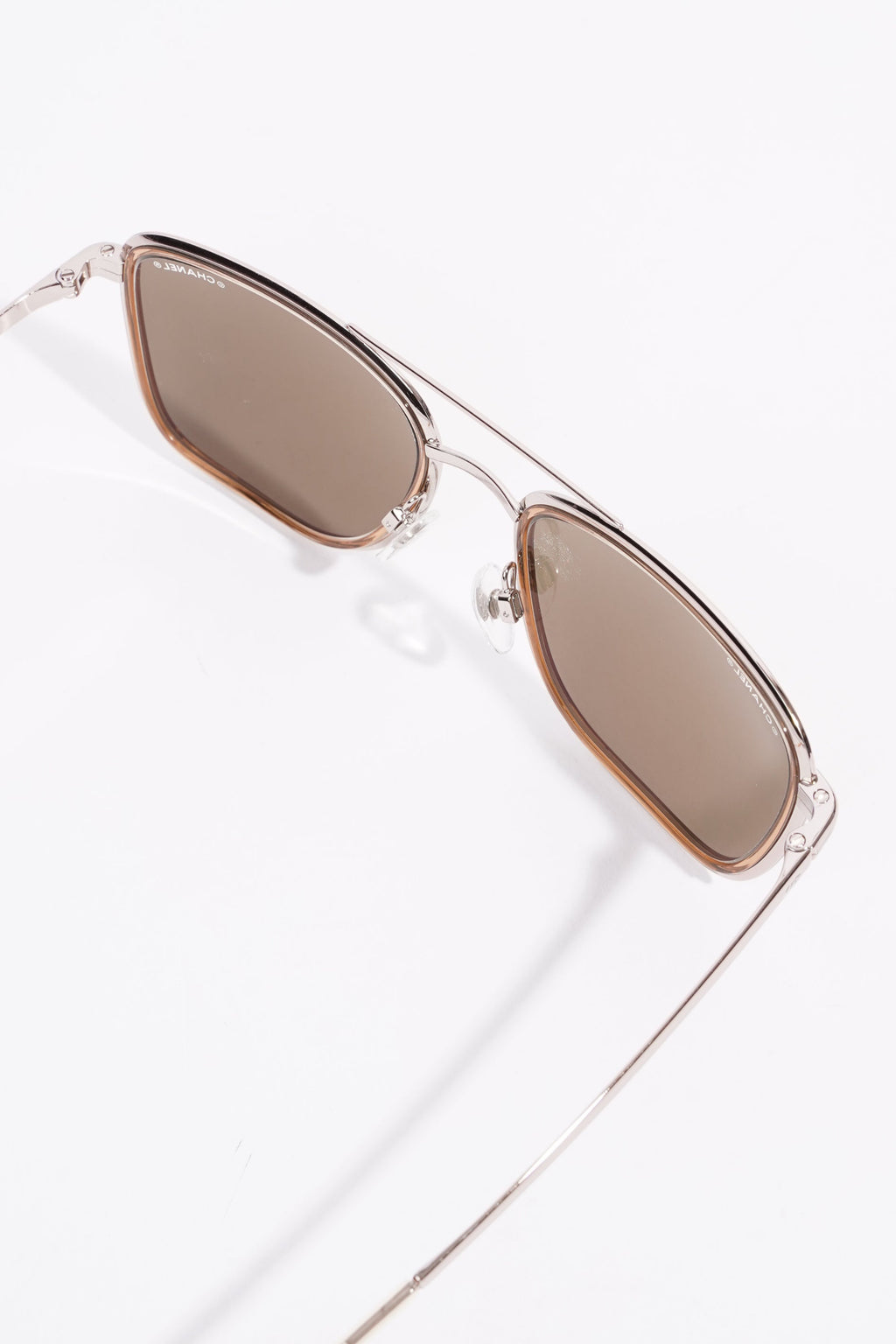 Chanel Metal Pilot Sunglasses Rose Gold Metal Acetate 140
