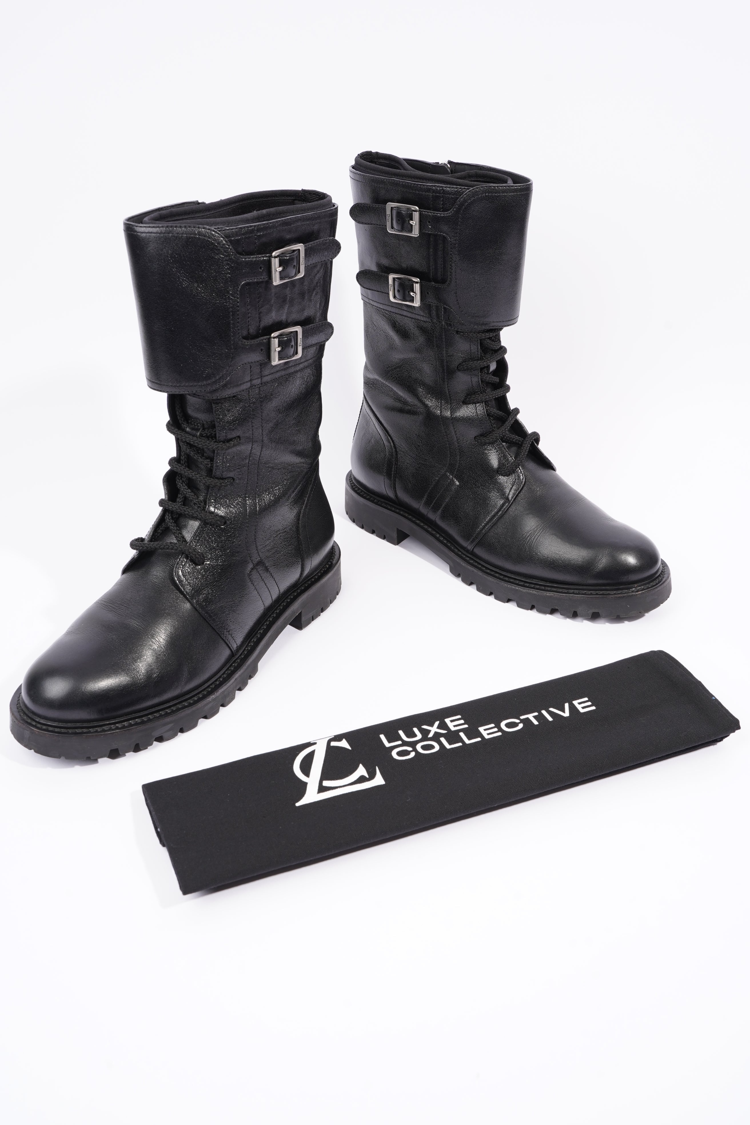 Christian Dior Womens Leather Biker Boots Black EU 40 / UK 7