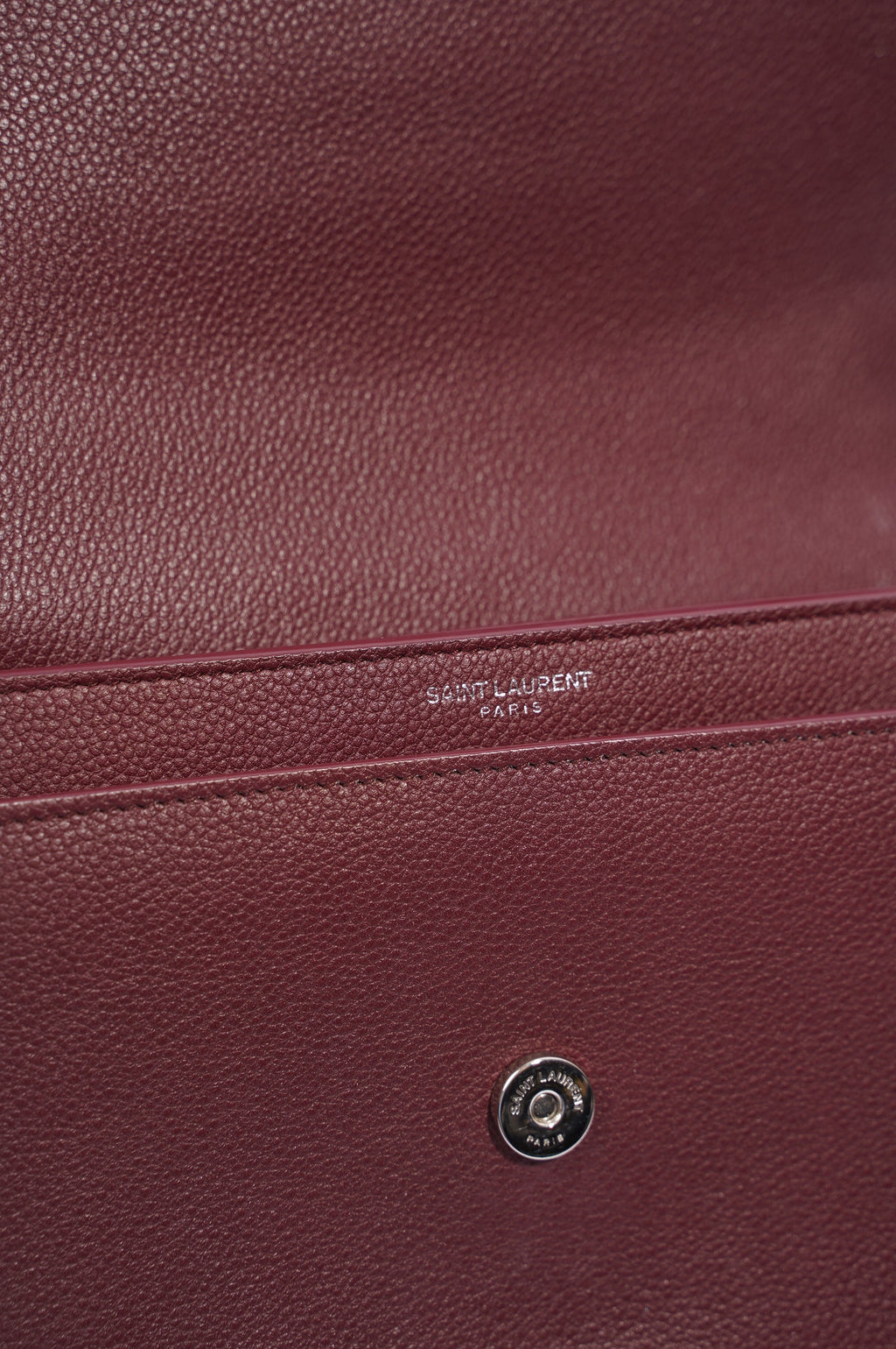 Saint Laurent Womens Sunset Burgundy Leather Medium