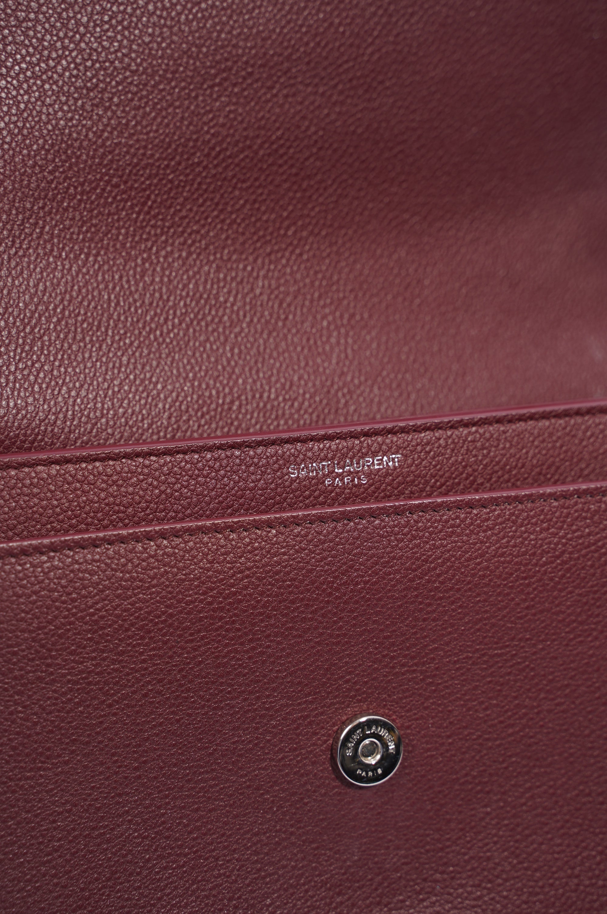 Saint Laurent Womens Sunset Burgundy Leather Medium