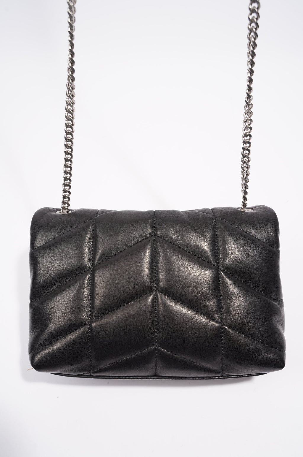 Saint Laurent Womens Lou Lou Puffer Crossbody Bag Black Leather Toy