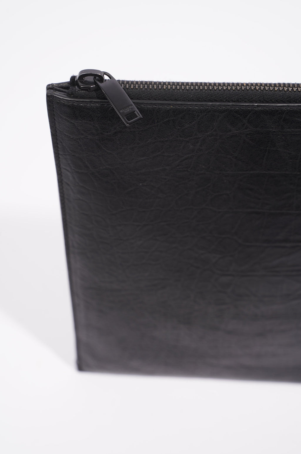 Saint Laurent Womens Clutch Black Leather Large