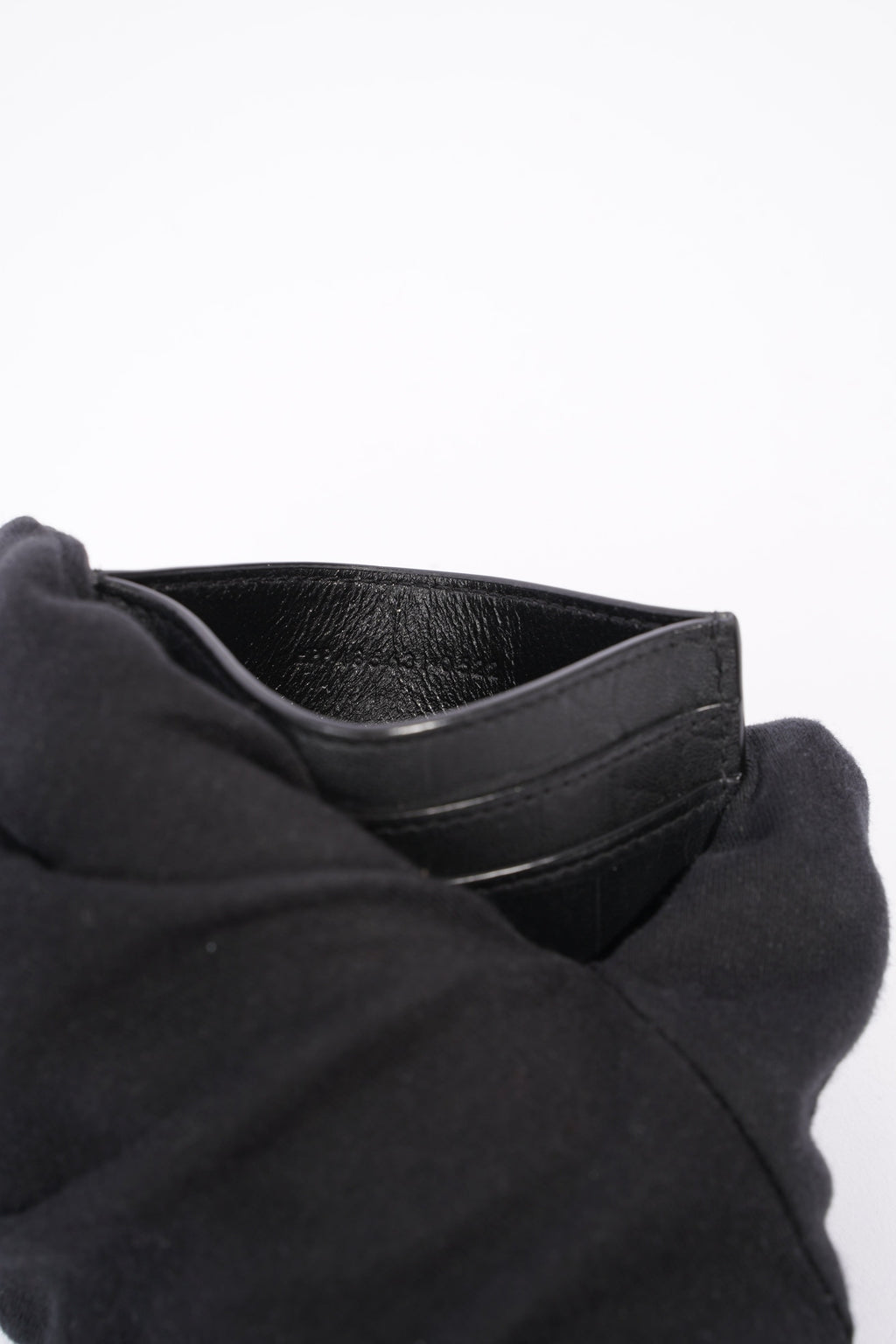 Saint Laurent Womens Card Holder Black Croc Leather