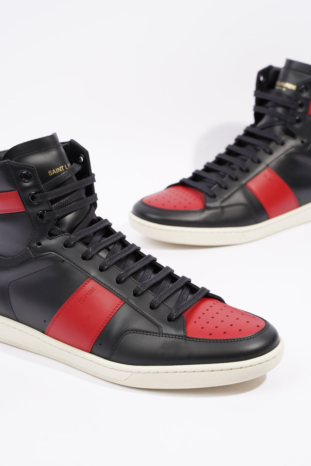 Saint Laurent Mens YSL10 High Sneaker Black / Red EU 44 / UK 10