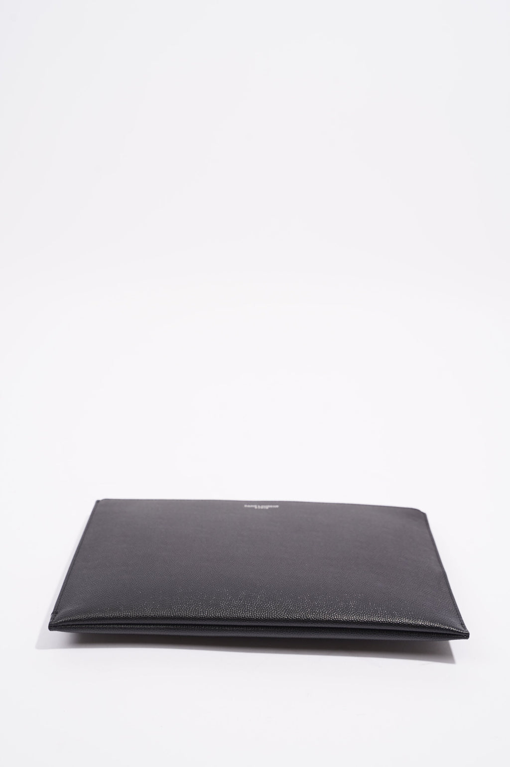 Saint Laurent Womens Paris Logo Stamp Pouch Black