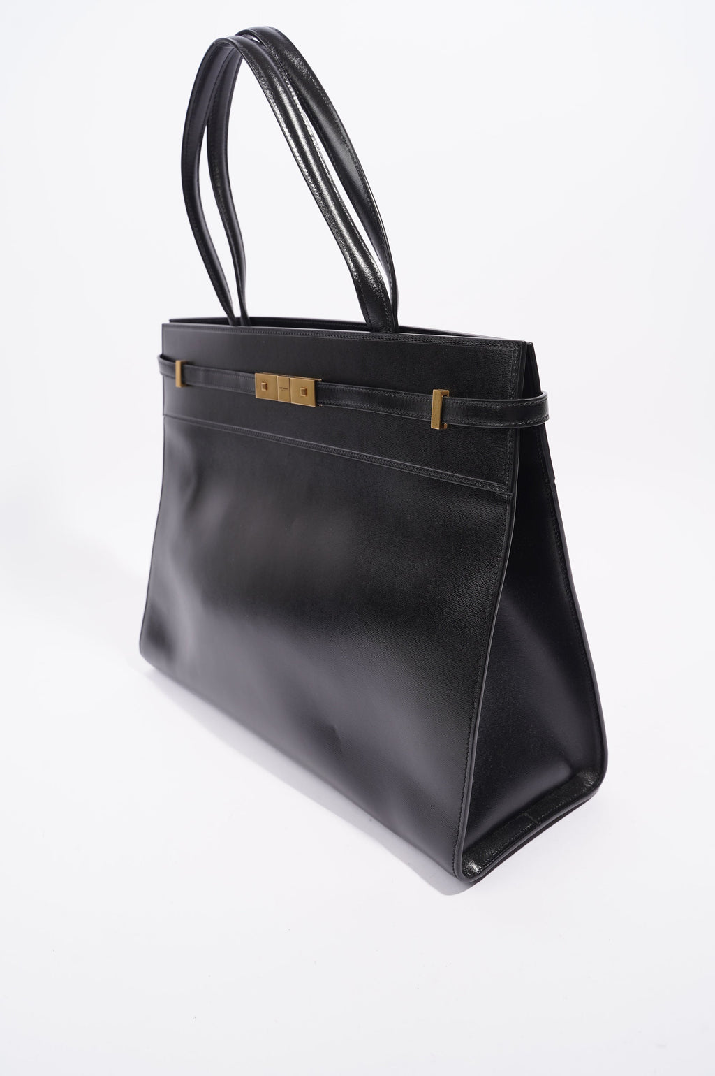 Saint Laurent Womens Manhattan Shopping Bag Black Gold Medium