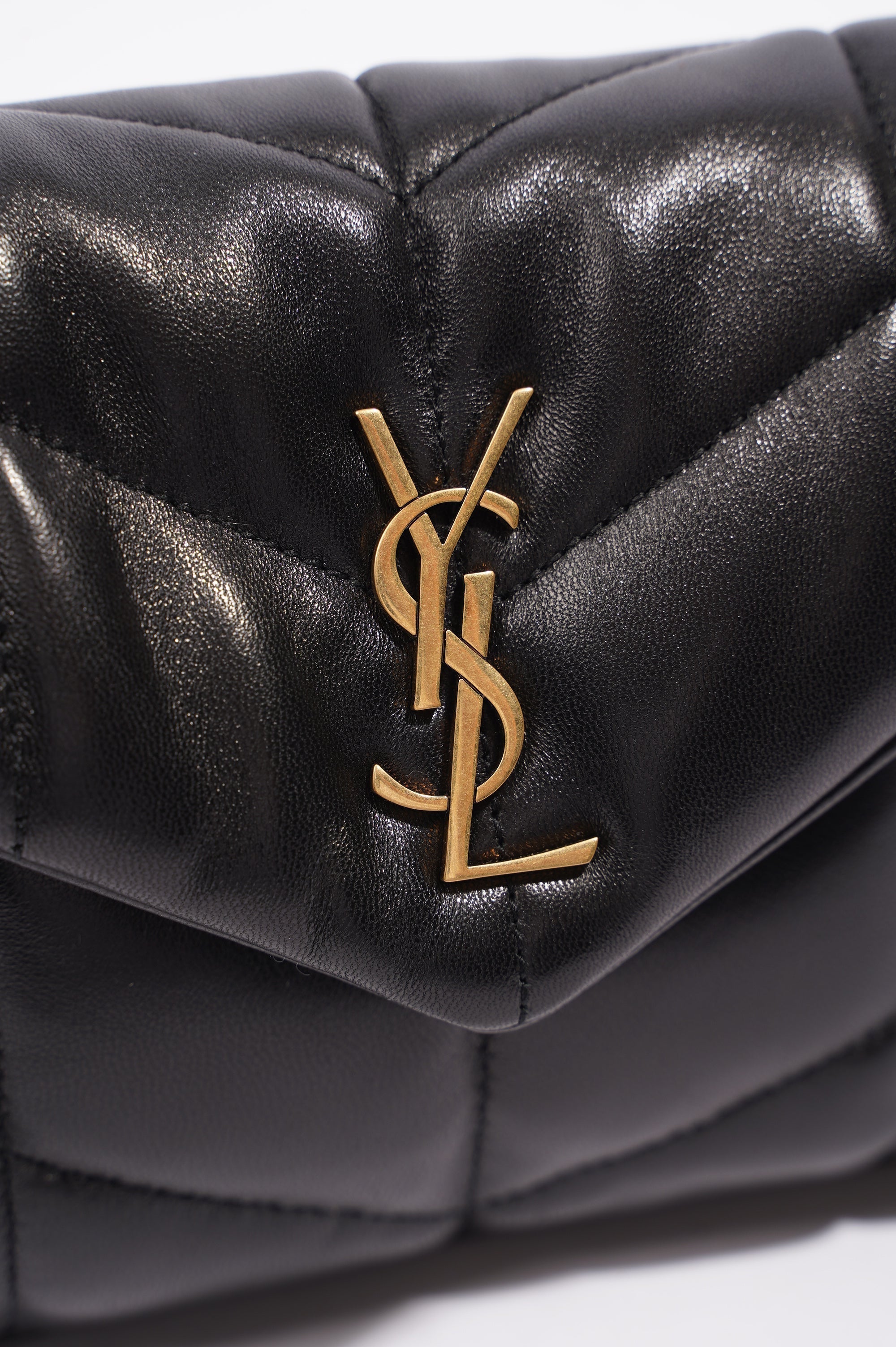 Saint Laurent Womens Loulou Toy Puffer Bag Black